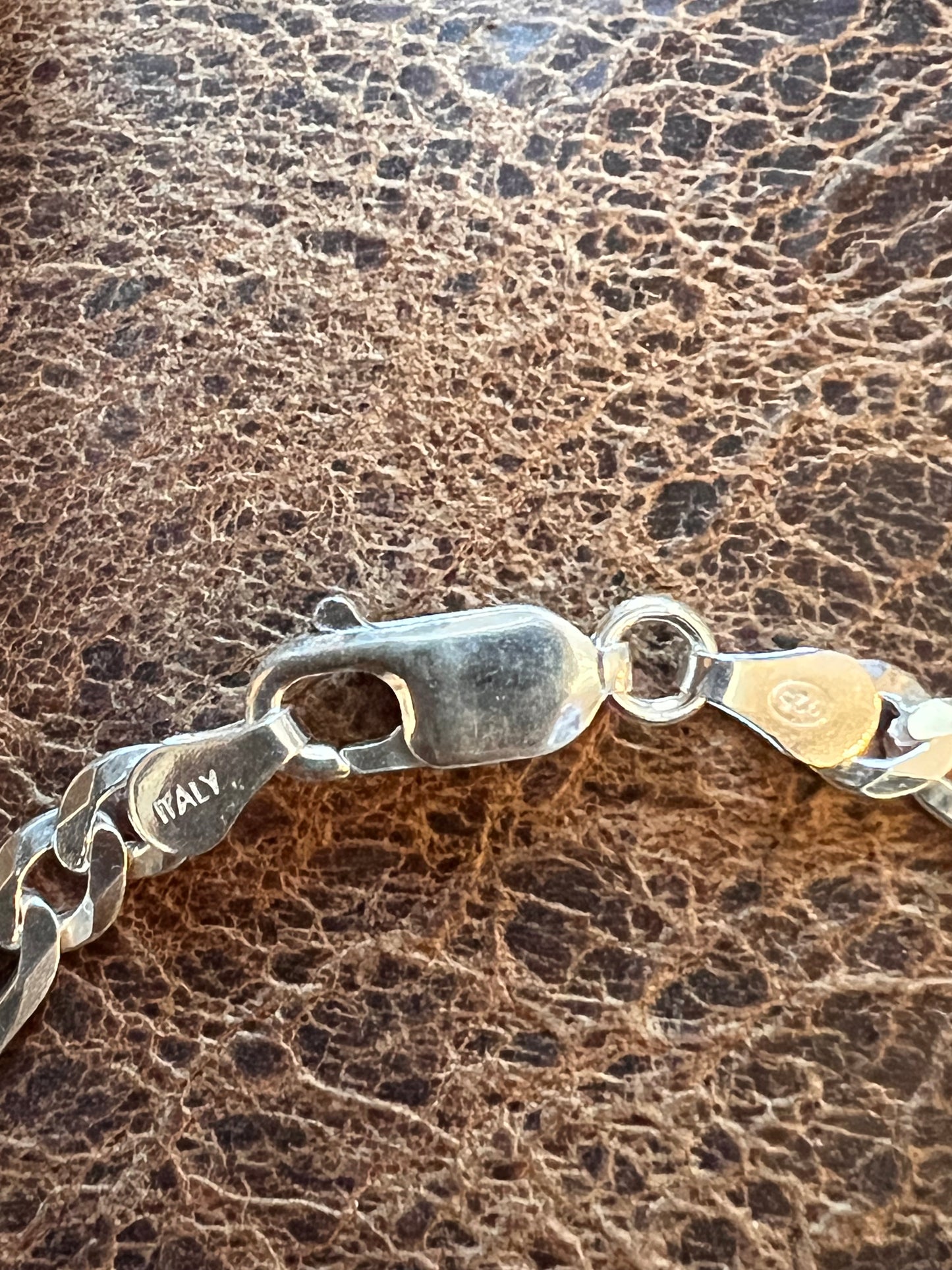 Sterling Silver Italian Figaro Chain Necklace 20” 5mm