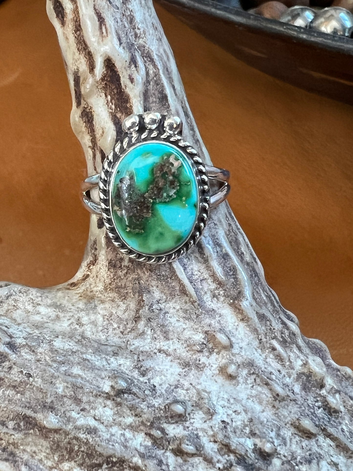 Navajo Handmade Sonoran Gold & Sterling Silver Ring Sz 6.5