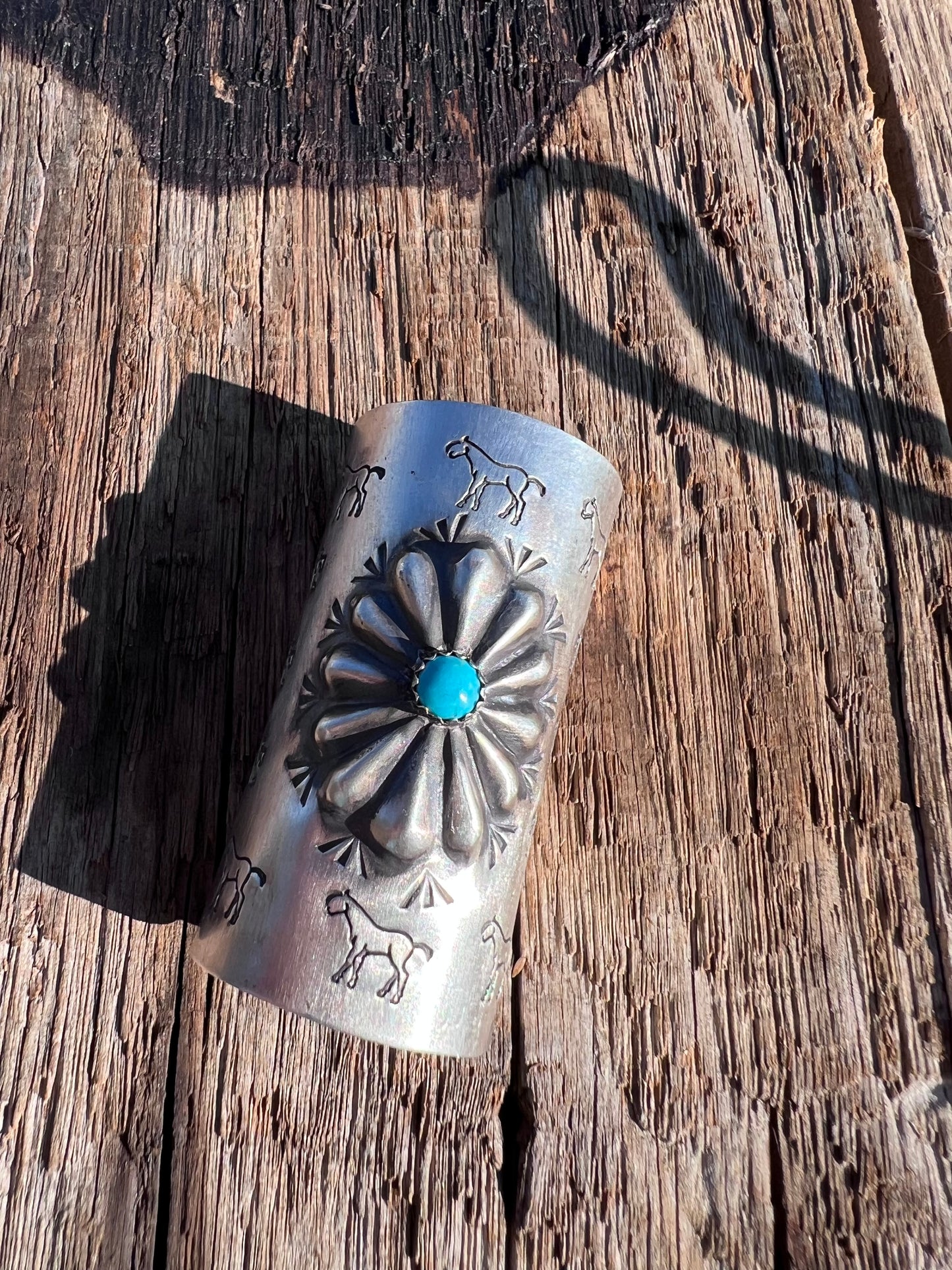 Native American Handmade Sterling & Turquoise Hair Braid/Ponytail Clip 2”