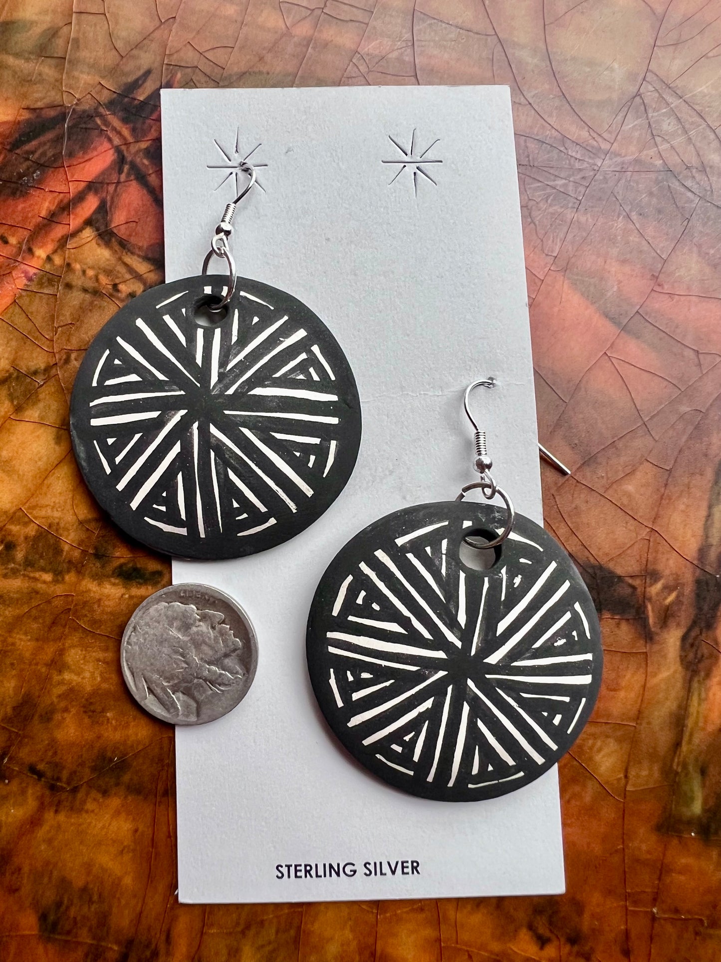 Handmade Acoma Pueblo Pottery Earrings by Mary Garcia
