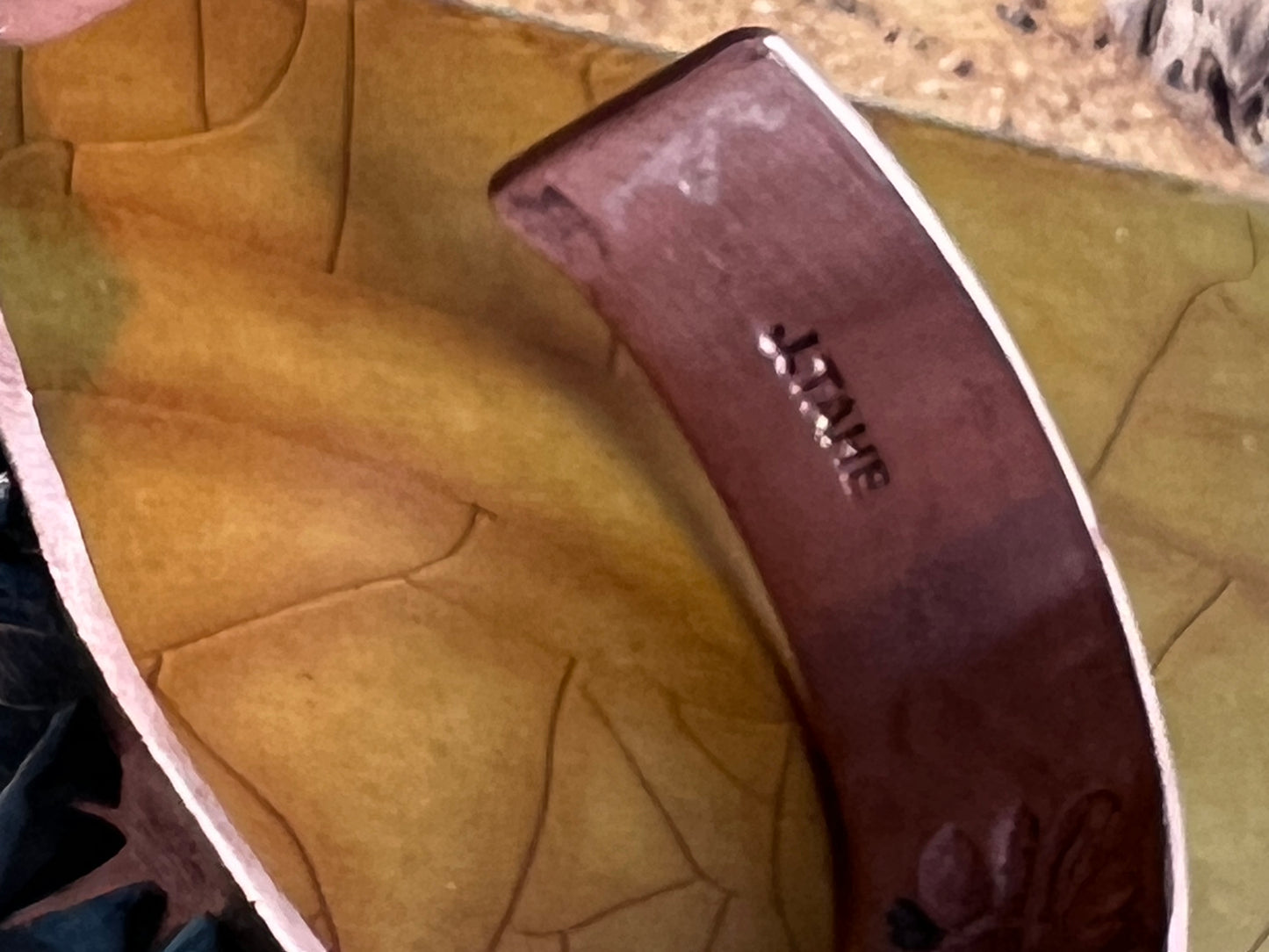 Navajo Handmade by Jerrold Tahe Handmade Copper Star Shot Cuff