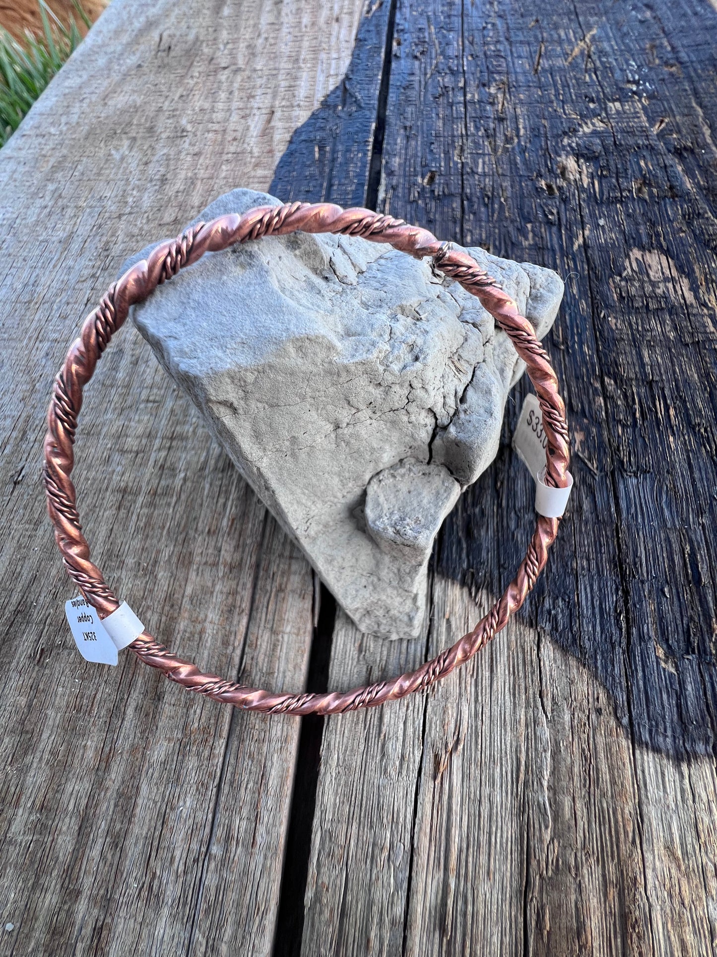 Navajo Handmade Twisted Copper Wire Bangle Bracelet 2.5”