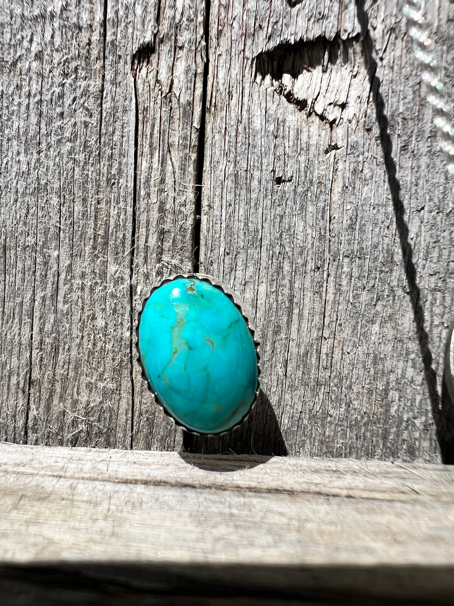 Navajo Handmade by Martha Silversmith. Sterling Silver &?Tyrone Turquoise Post Earrings, Pendant & Necklace Set