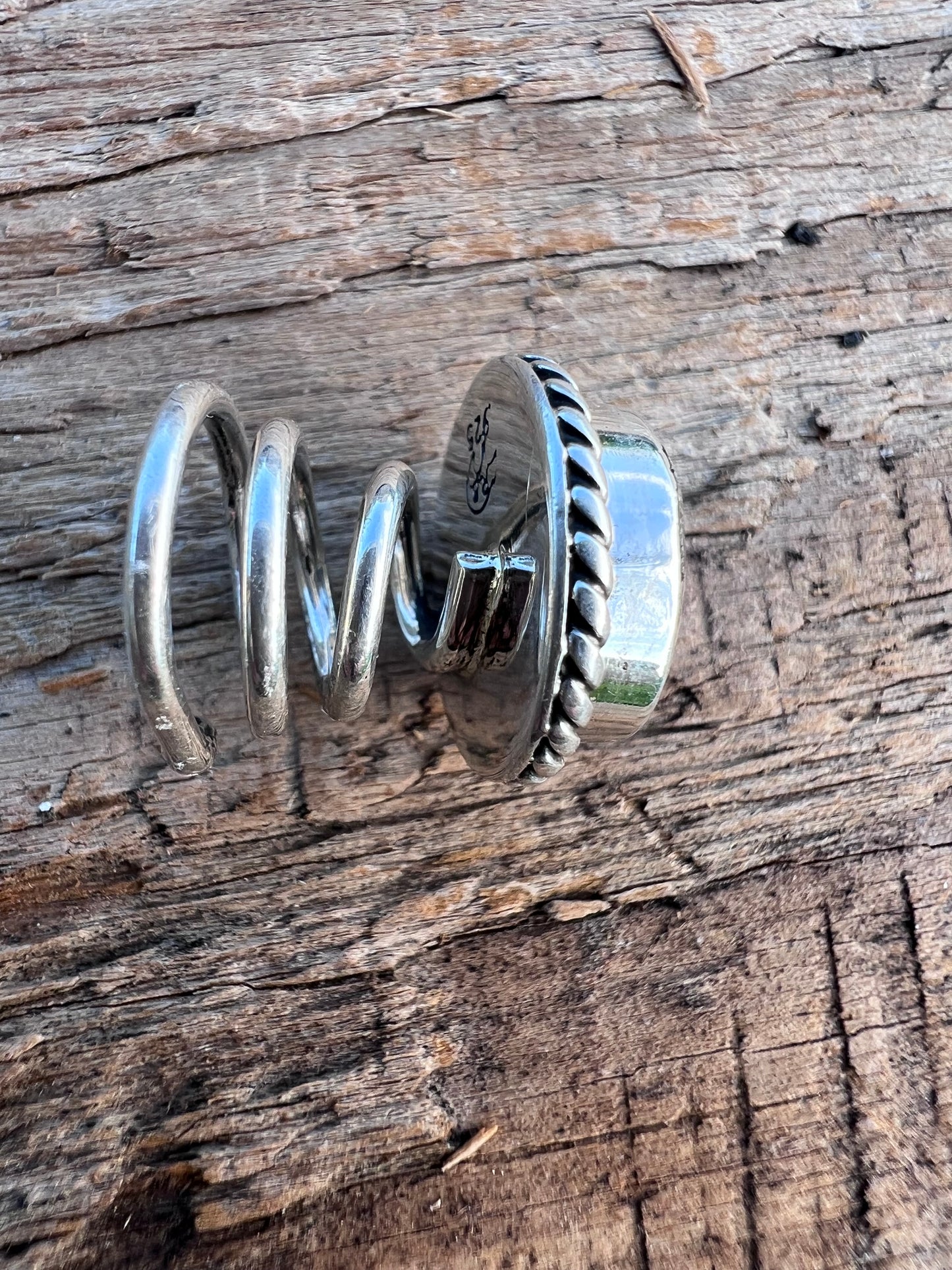 Handmade Sterling & Campitos Turquoise Hair Button 5/8”