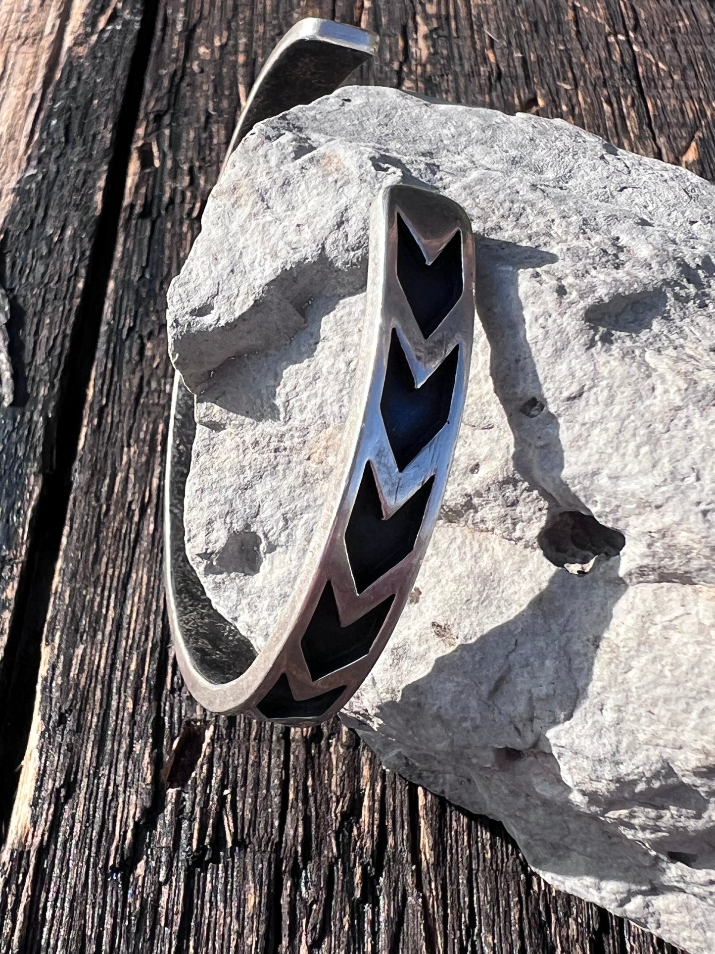 Vintage Handmade Sterling Silver Cuff Sz 6.75”