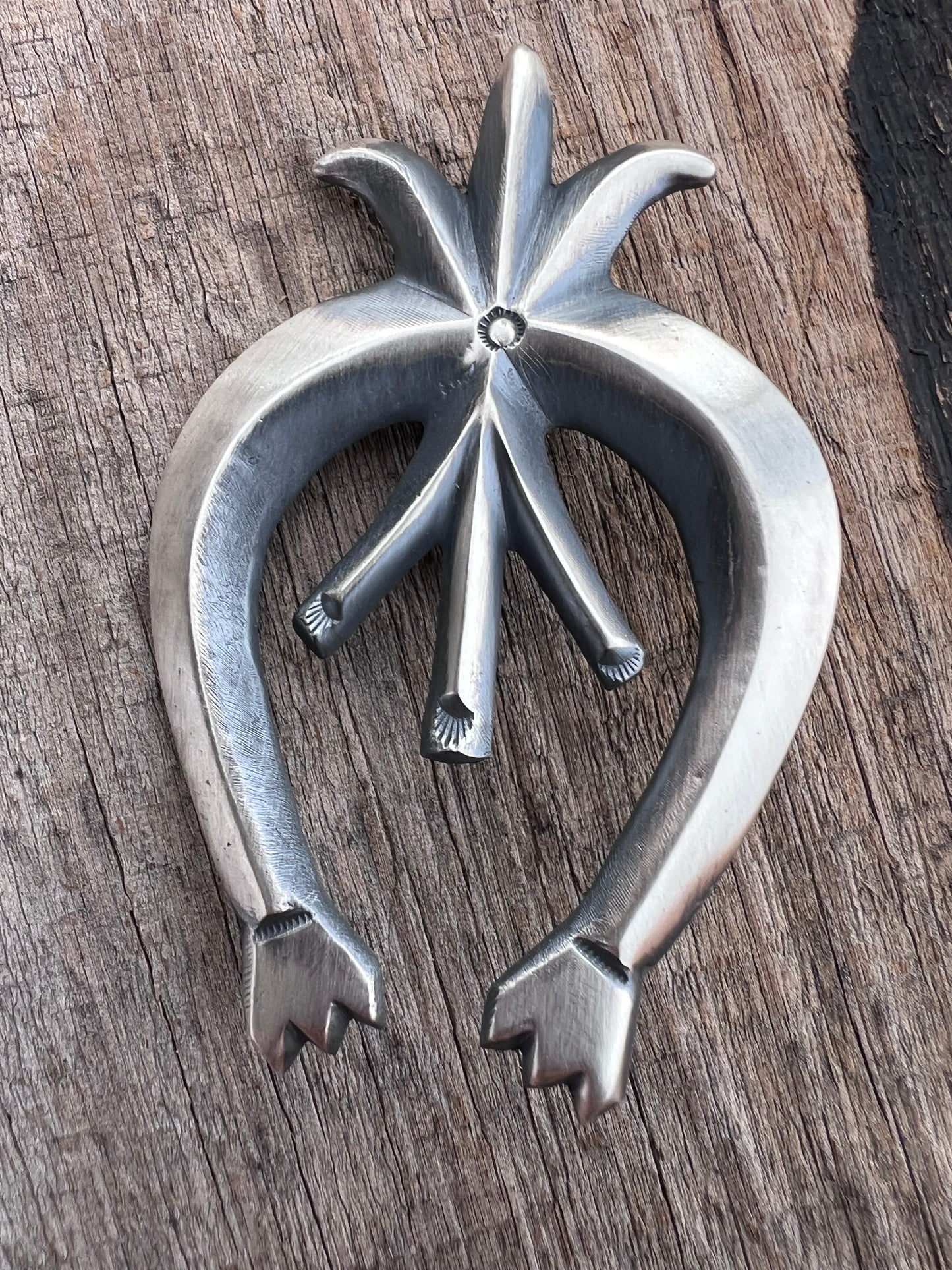 Native American Handmade by Harrison Bitsue- Sterling Cast Naja 3.25”