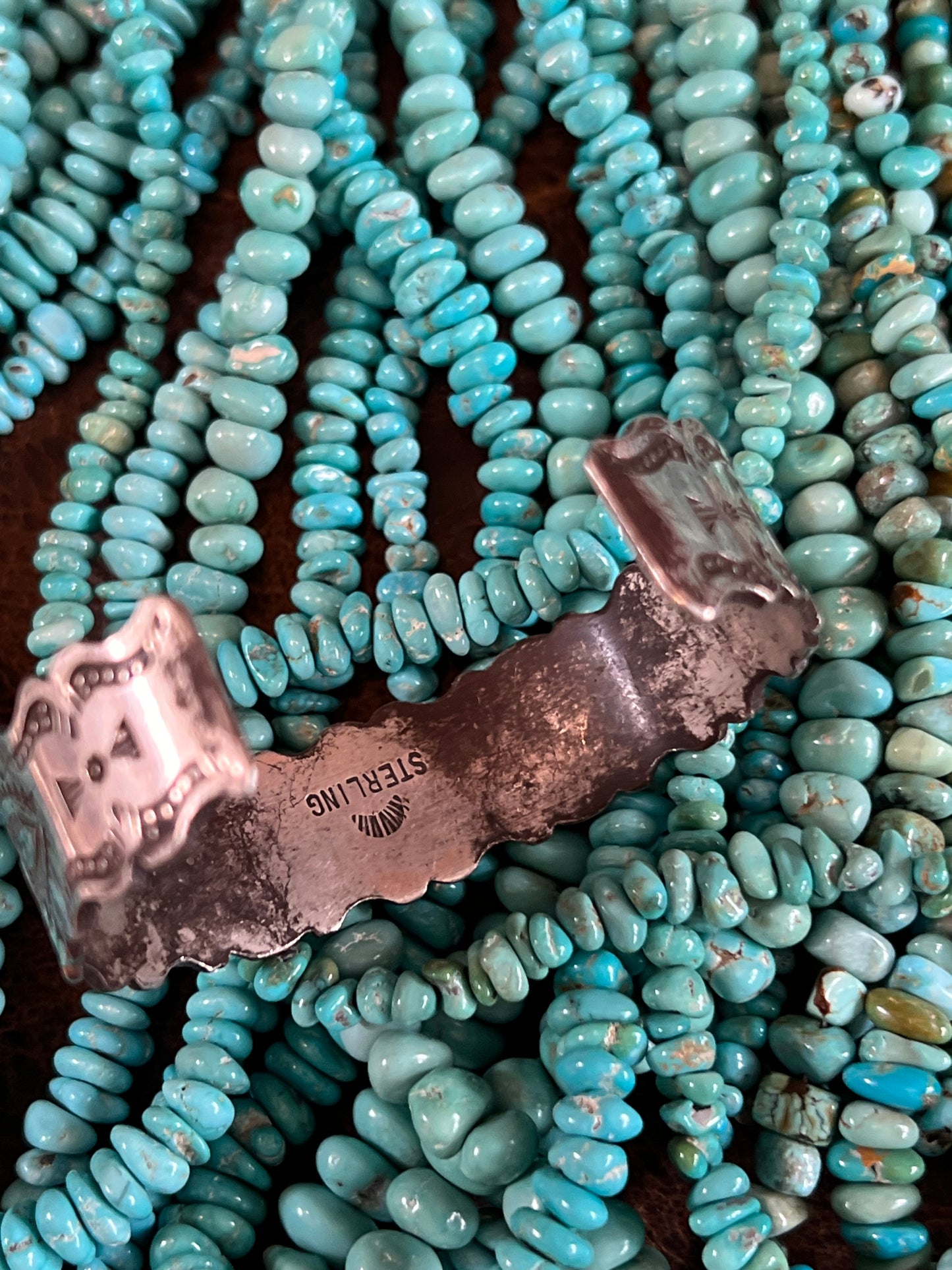 Vintage Handmade Sterling Silver Stamped with Scalloped Detail Cuff Bracelet Sz 6 1/8”