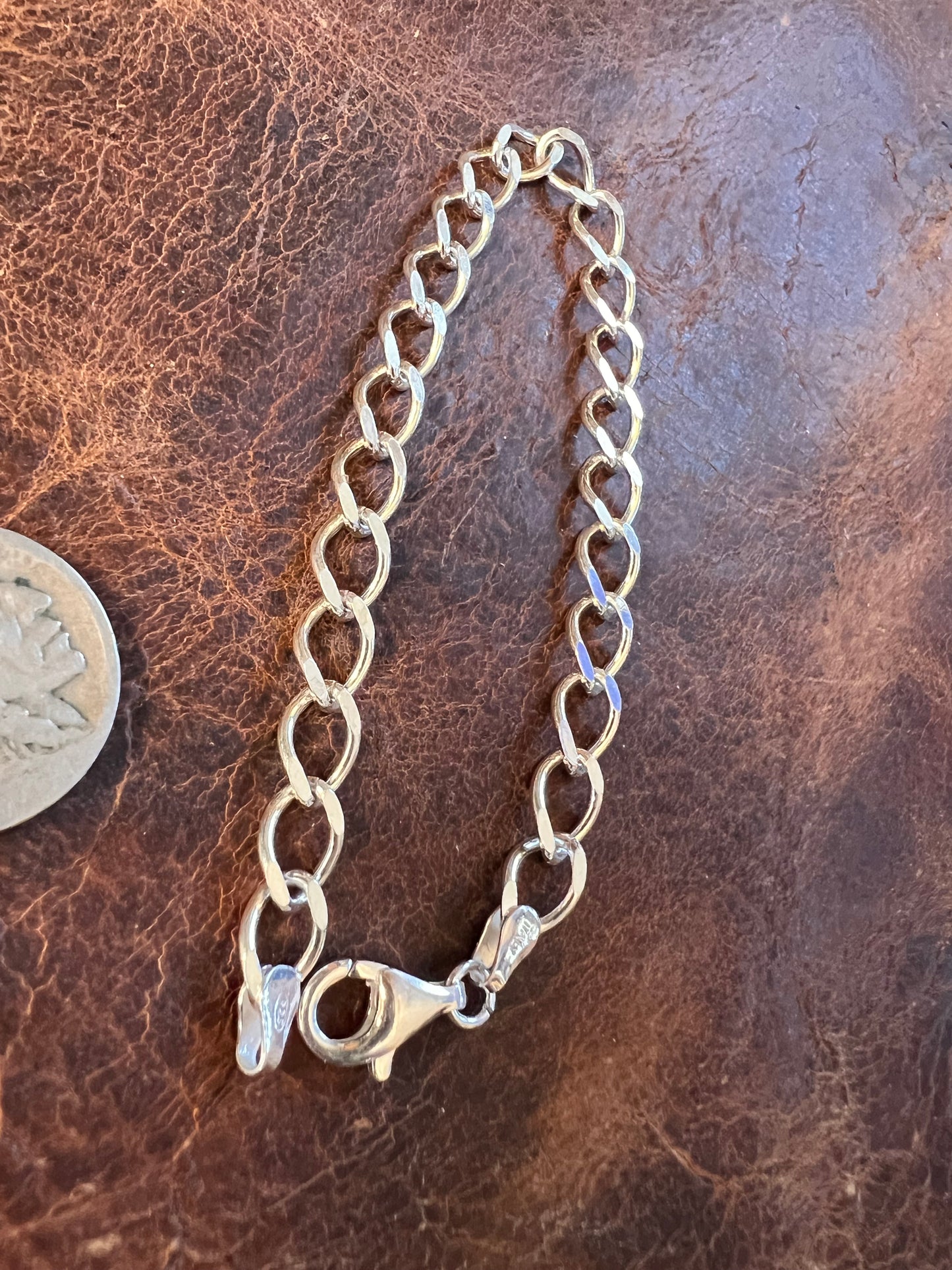 Made in Italy Mirrored Link Chain Bracelet 7.5”