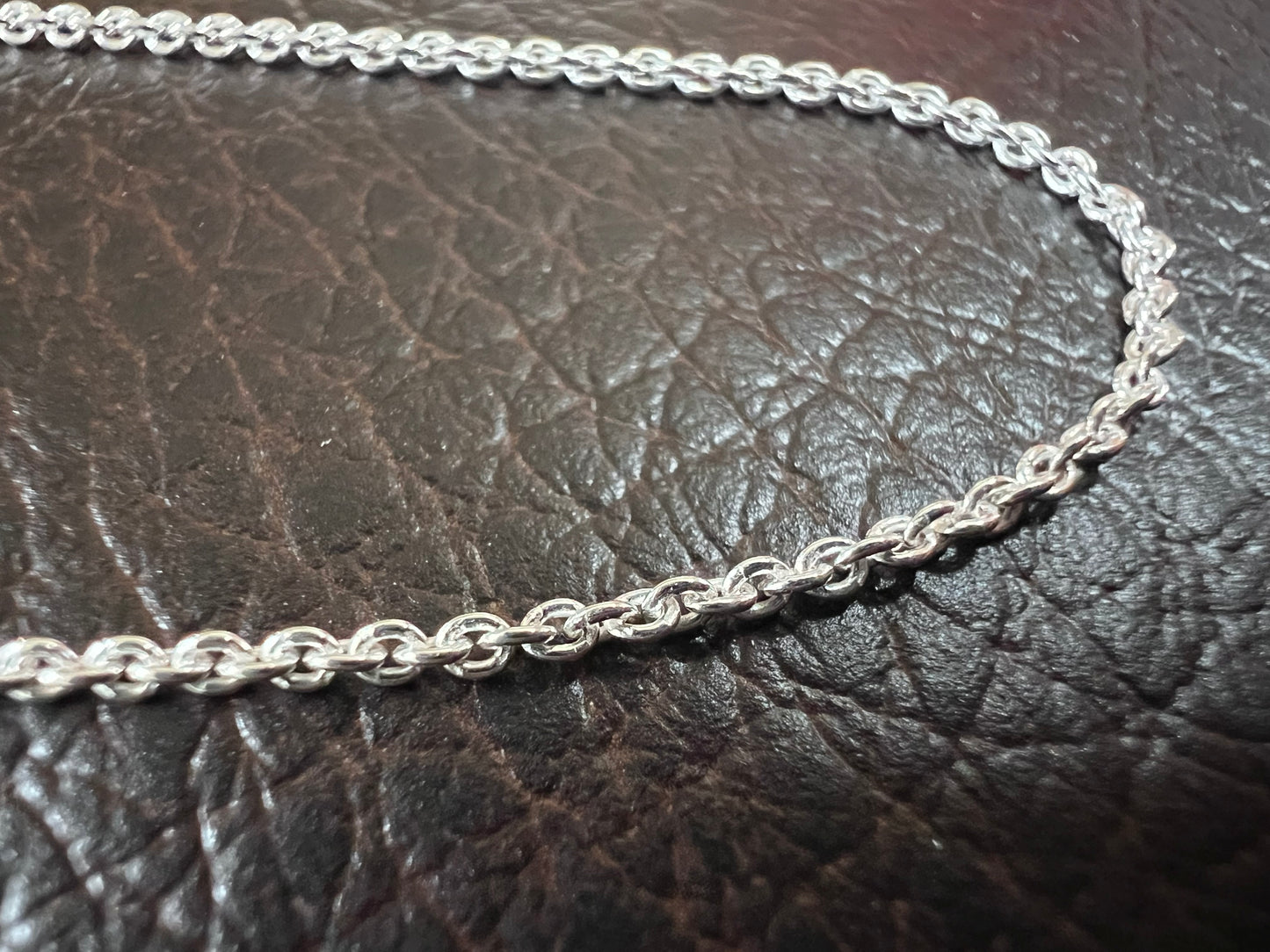 Dainty Sterling Silver Rolo Chain Necklace 16” (Made in Italy)