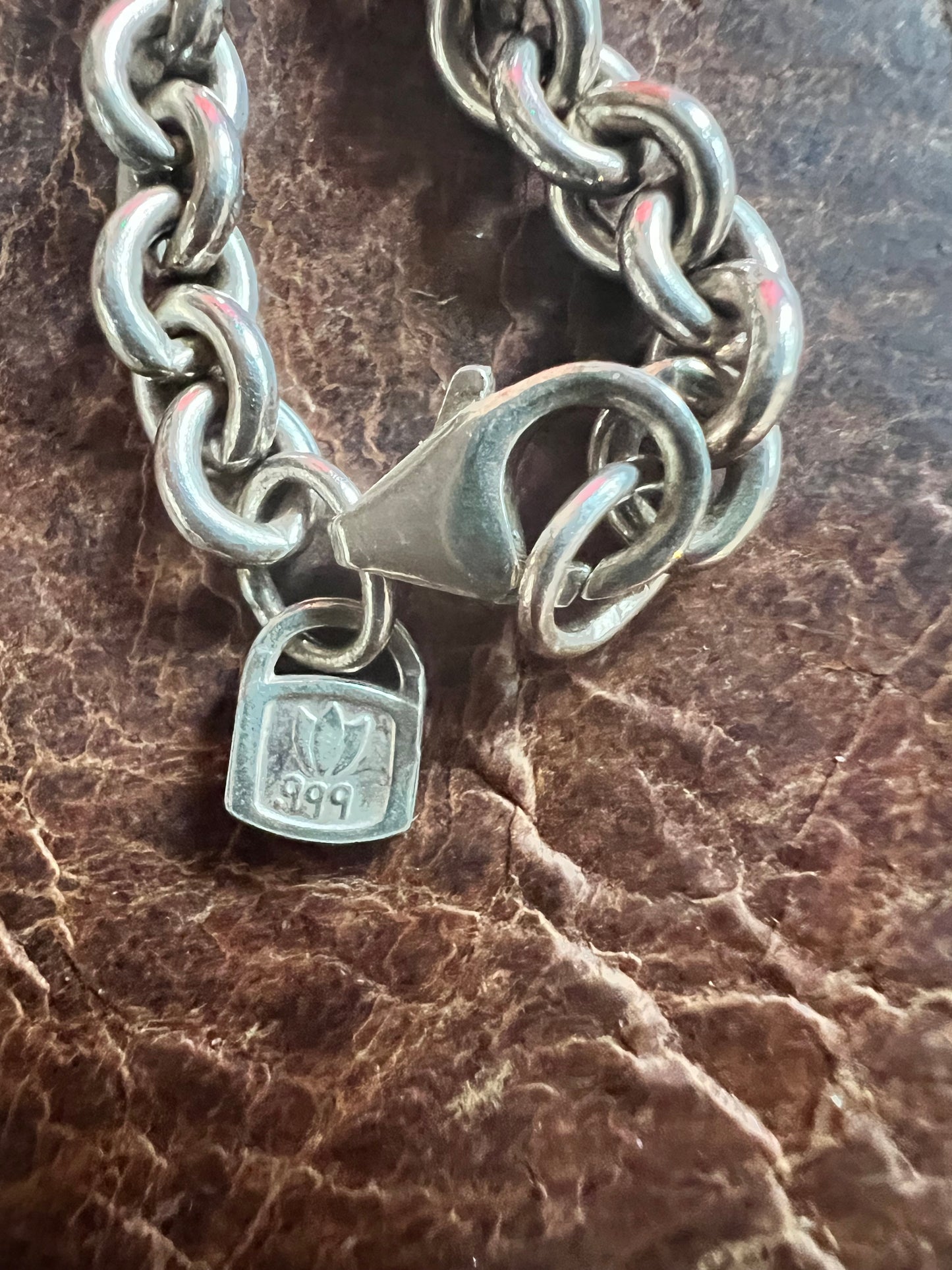 Vintage .999 Fine Silver Rolo Chain Necklace 20”