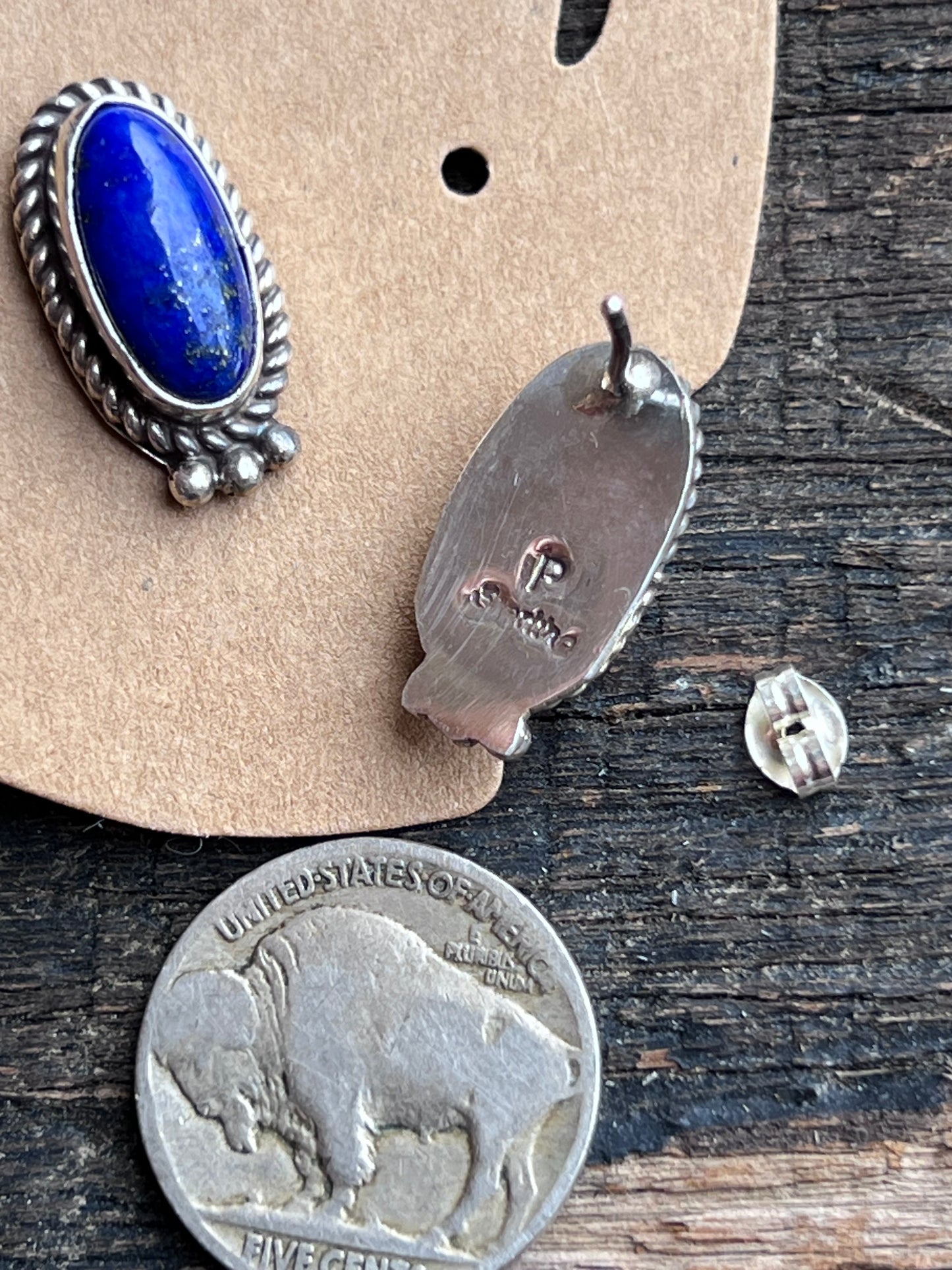 Navajo Handmade Lapis Post Earrings