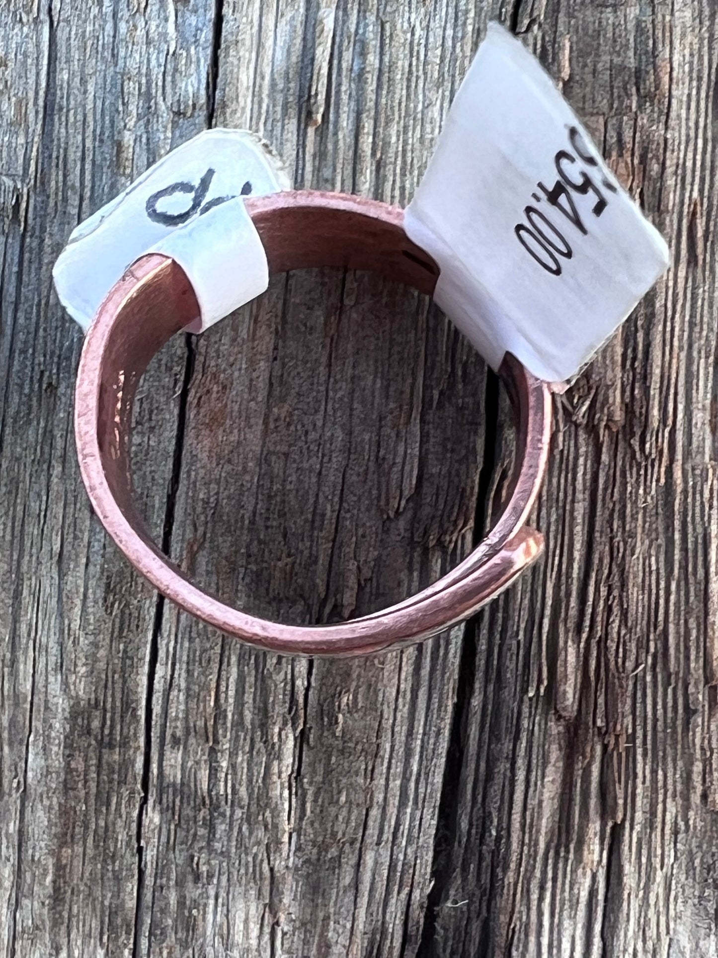 Native American Handmade by Wylie Secatero- Copper & Sterling  Adjustable Ring Sz 9