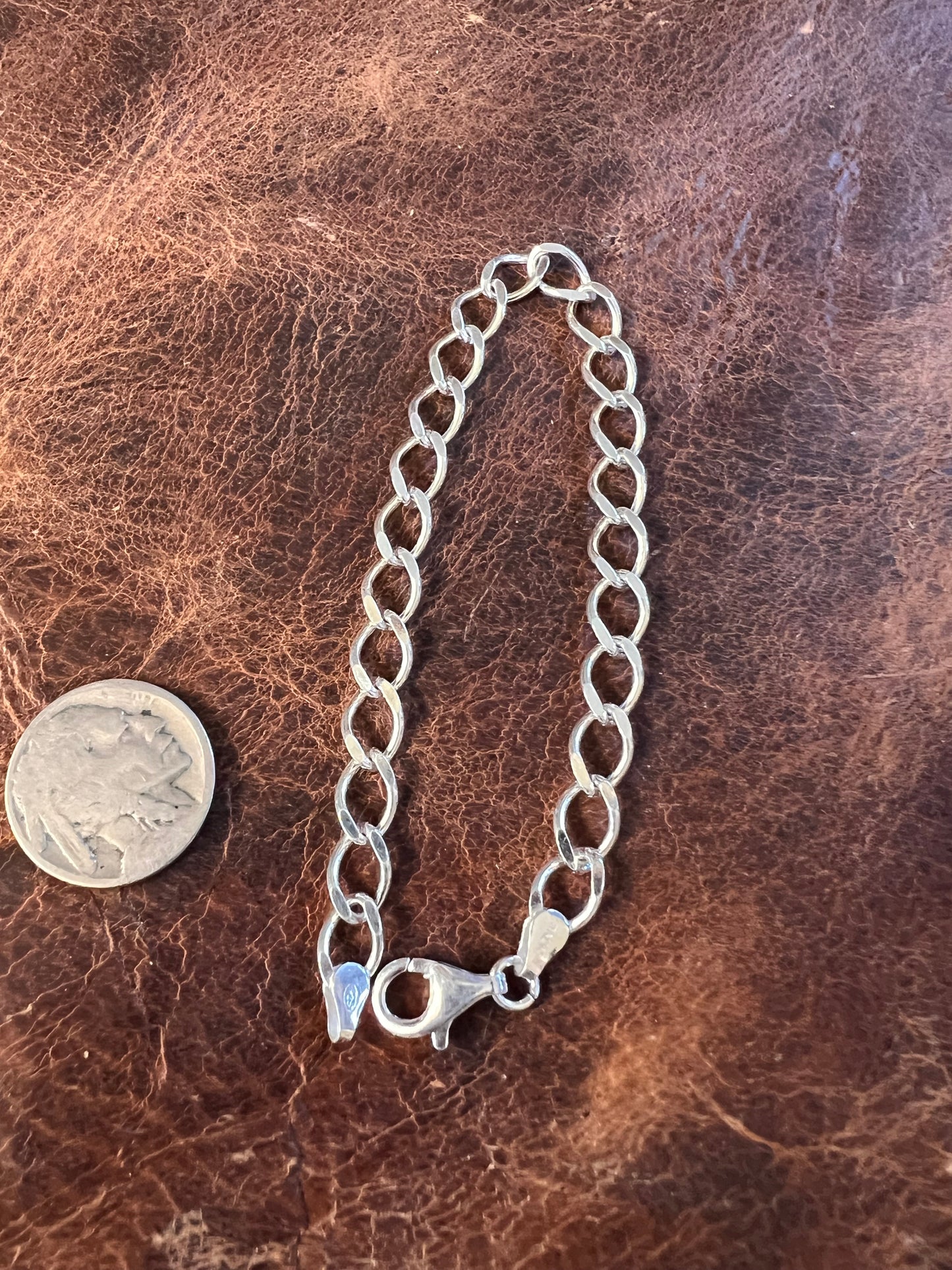 Made in Italy Mirrored Link Chain Bracelet 7.5”