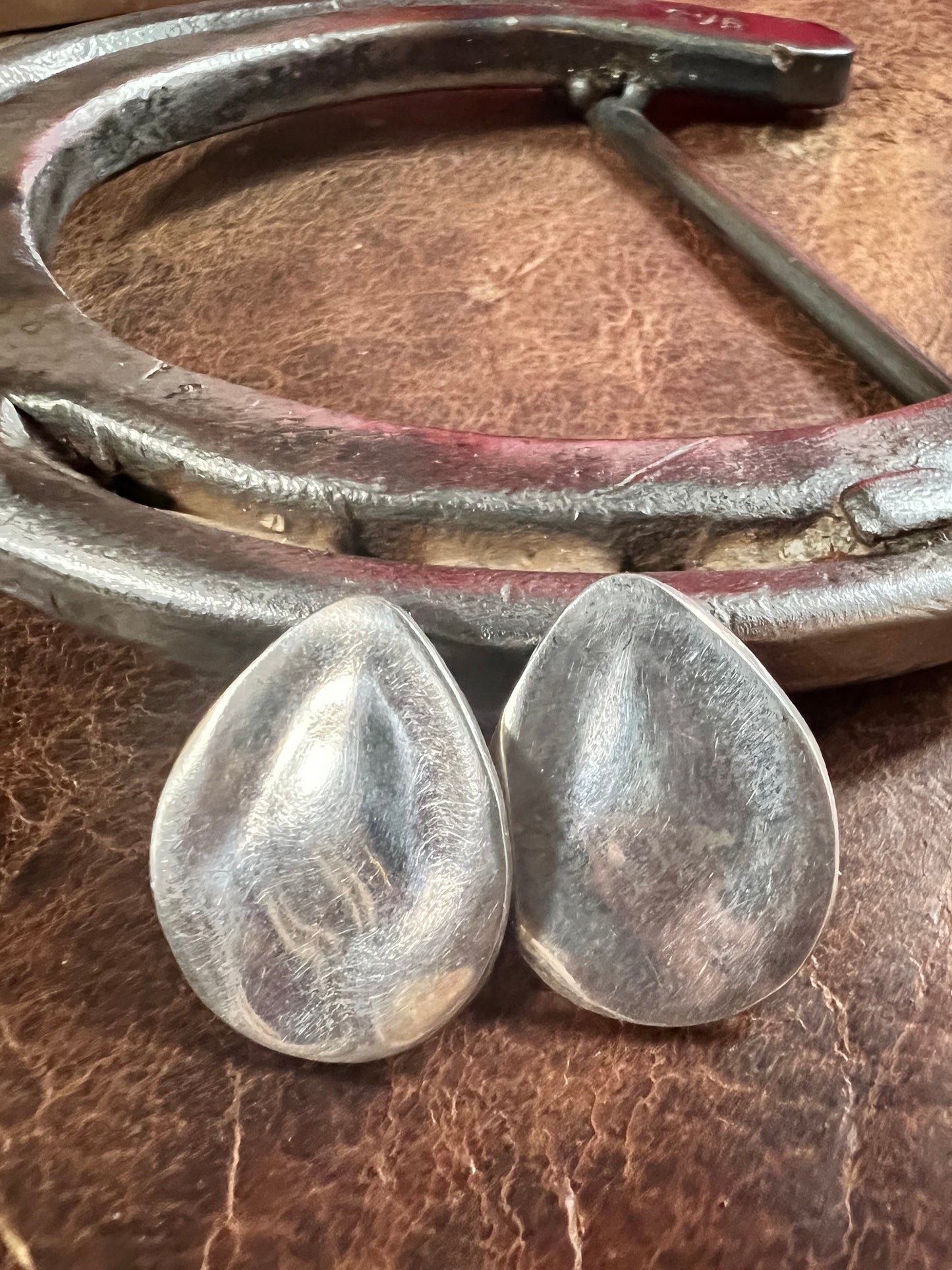 Vintage Sterling Silver Post Teardrop Earrings 1”