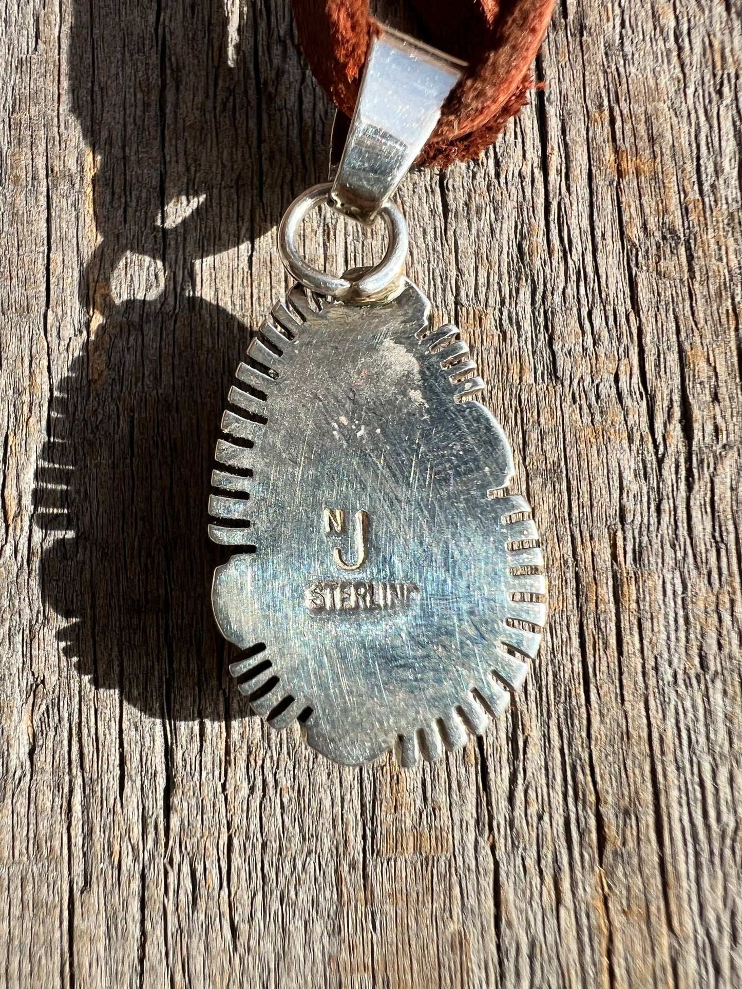 Golden Hills Turquoise & Sterling Silver Pendant - Navajo Handmade by Norvin Johnson