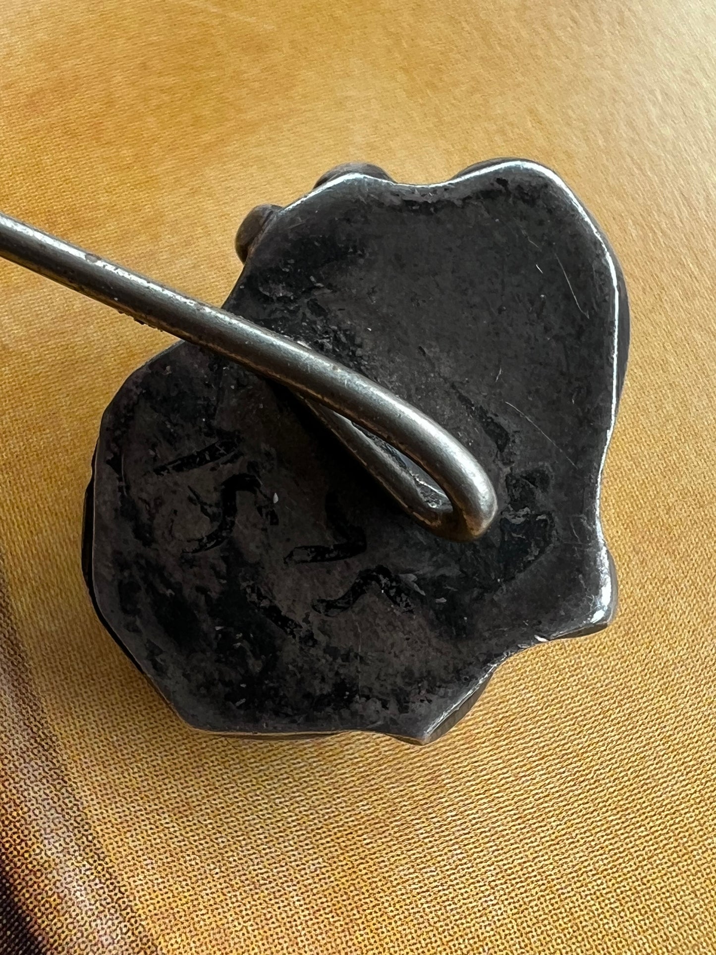 Vintage 1940’s Sterling & Malachite Hat Pin