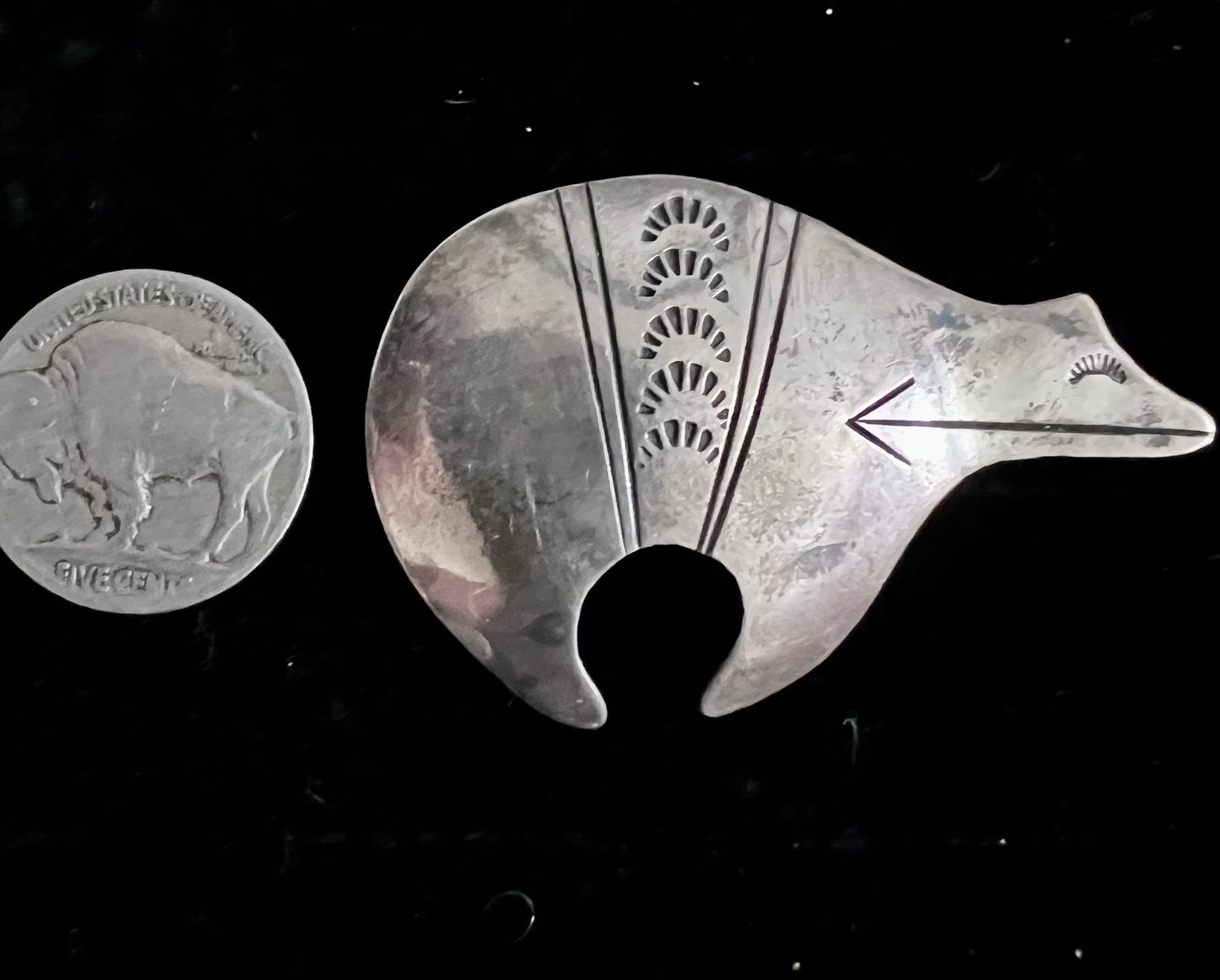 Vintage Navajo Handmade Bear Pin