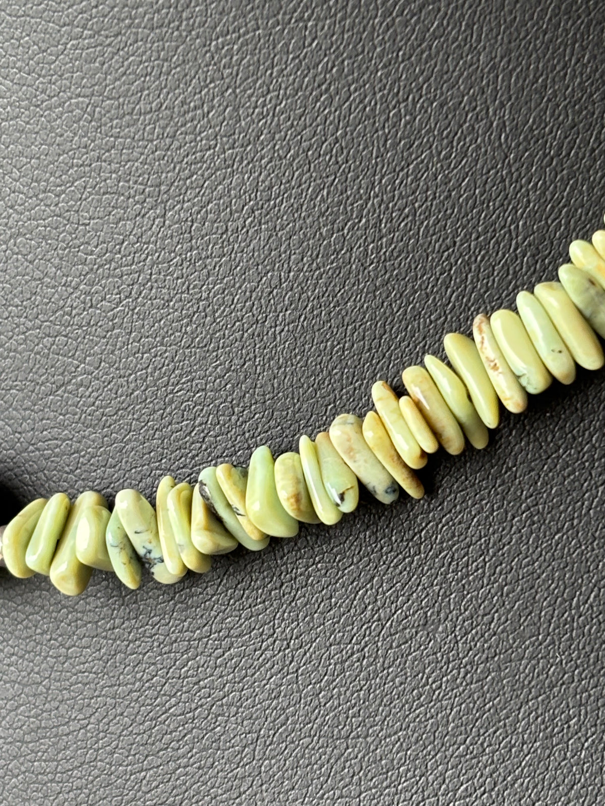 Lucin Variscite & Sterling Bead Necklace 16”