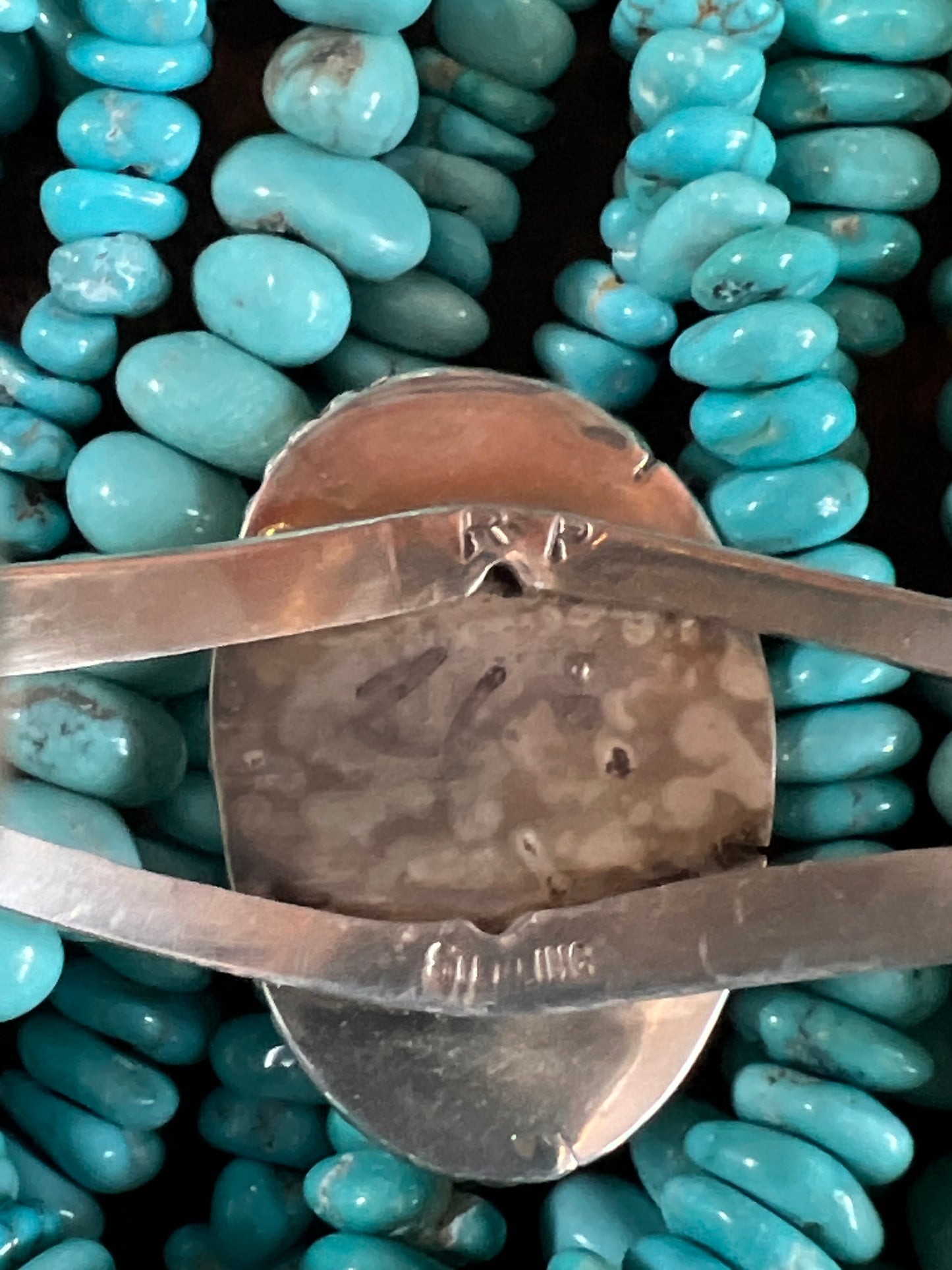 Handmade Sterling Bisbee Turquoise Cuff Bracelet Sz 6.5”