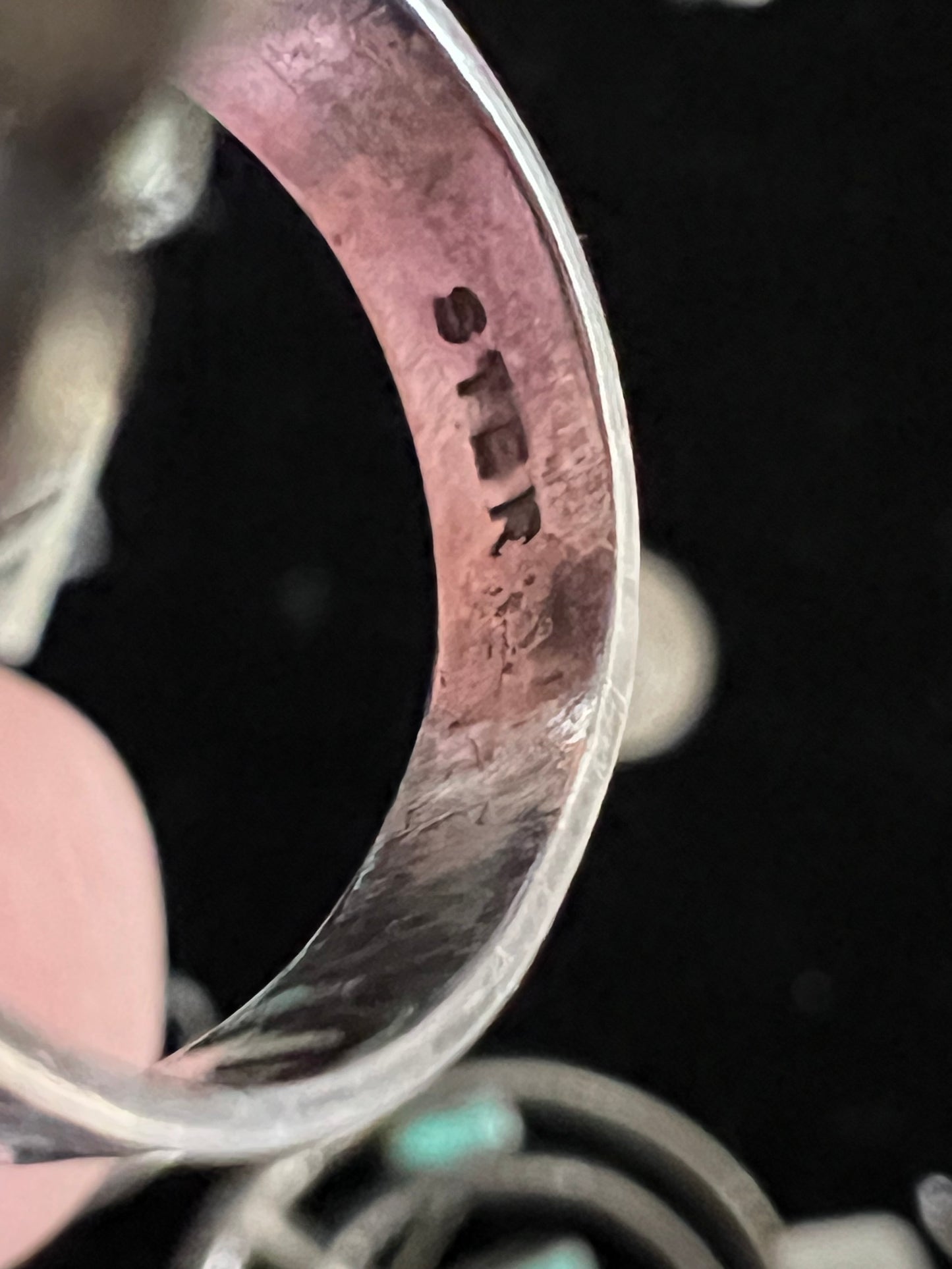 Vintage 1960’s Harvey Era Green Turquoise & Sterling Ring Sz 6