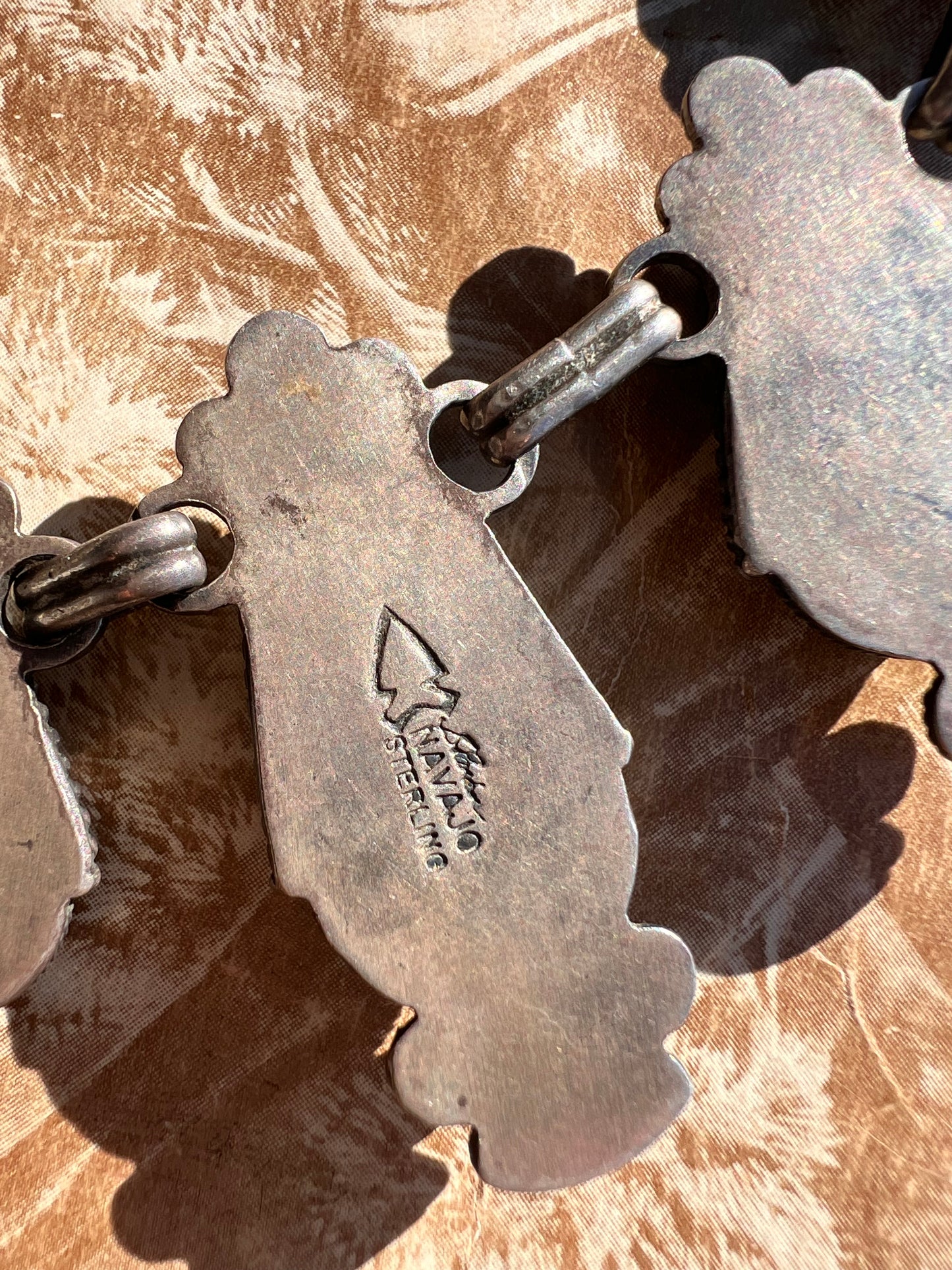 Vintage Handmade Royston 5-stone Turquoise Paperclip Chain Necklace by Navajo Silversmith, Stanley Parker. 17.5” Length