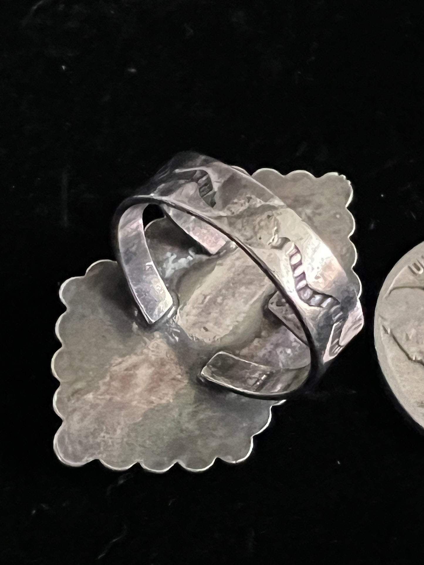 Vintage 1960’s Harvey Era Green Turquoise & Sterling Ring Sz 6