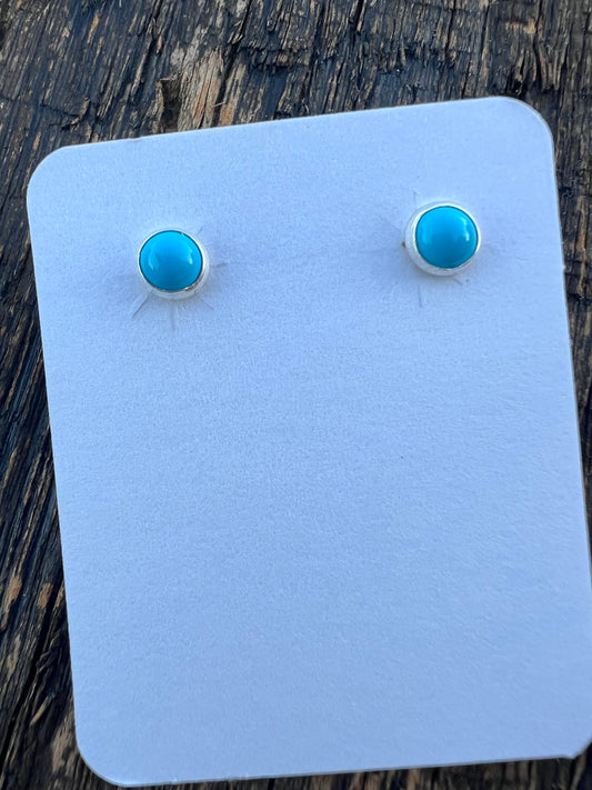 Sterling & Turquoise 6mm Stud Earrings