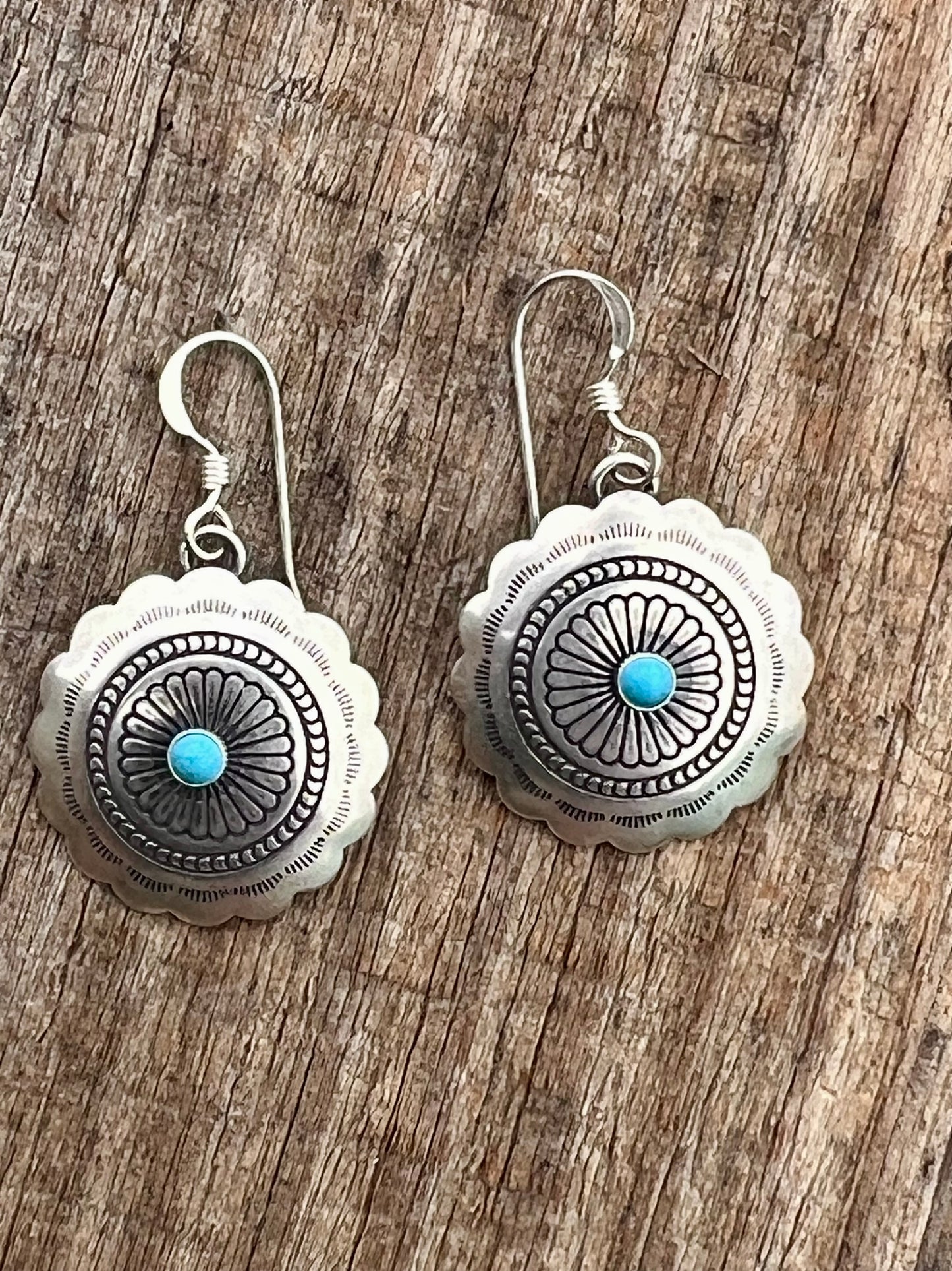 Sterling & Turquoise Dangle Earrings 1.25”