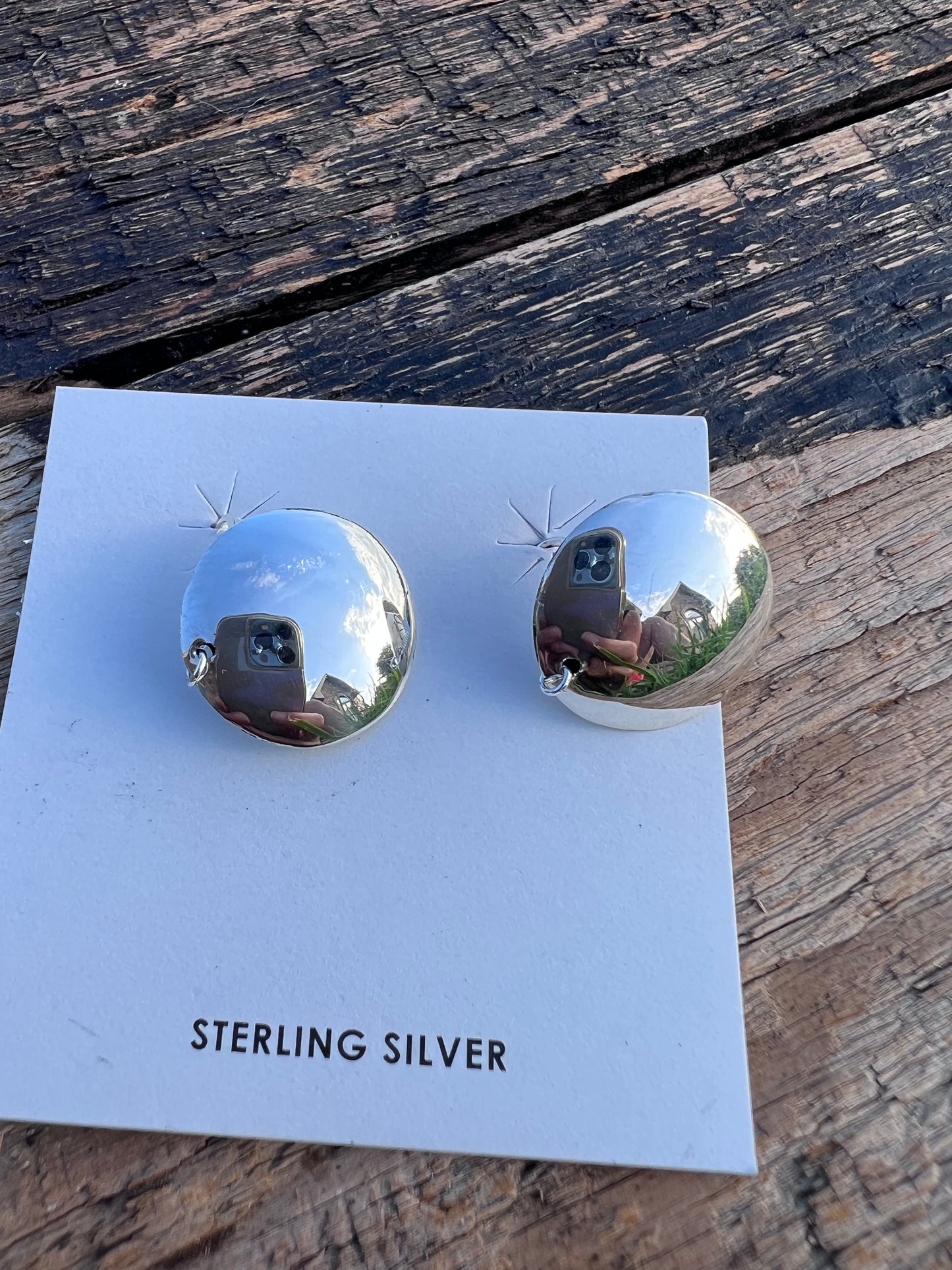 Handmade by Ina Nez - Sterling Silver Dangle Earrings 1 3/8”