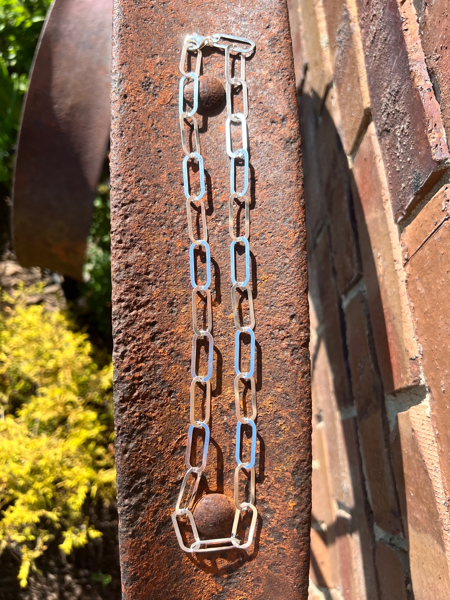 Chunky Sterling Silver Paperclip Link Chain (Made in Italy) Necklace 24”