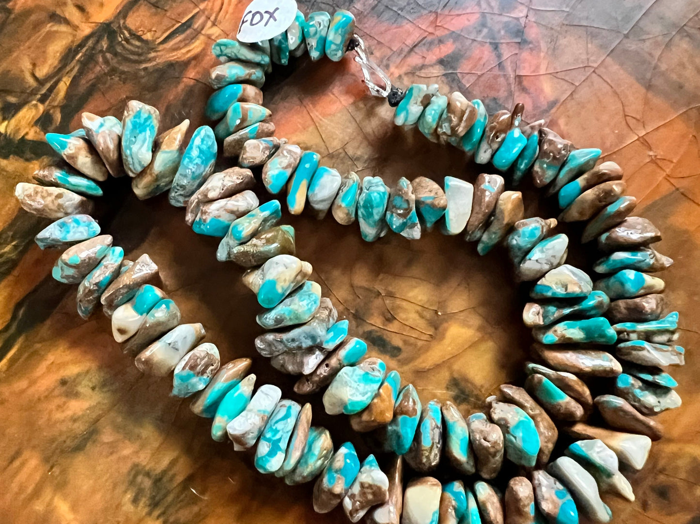 Super Chunky Fox Turquoise Necklace 19”