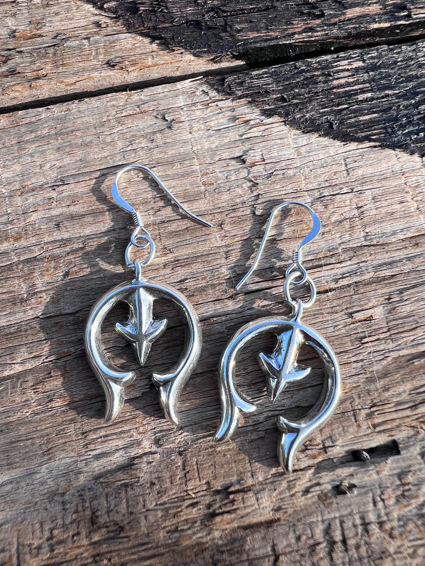 Sterling Silver Naja Dangle Earrings 1 5/8” x 6/8”