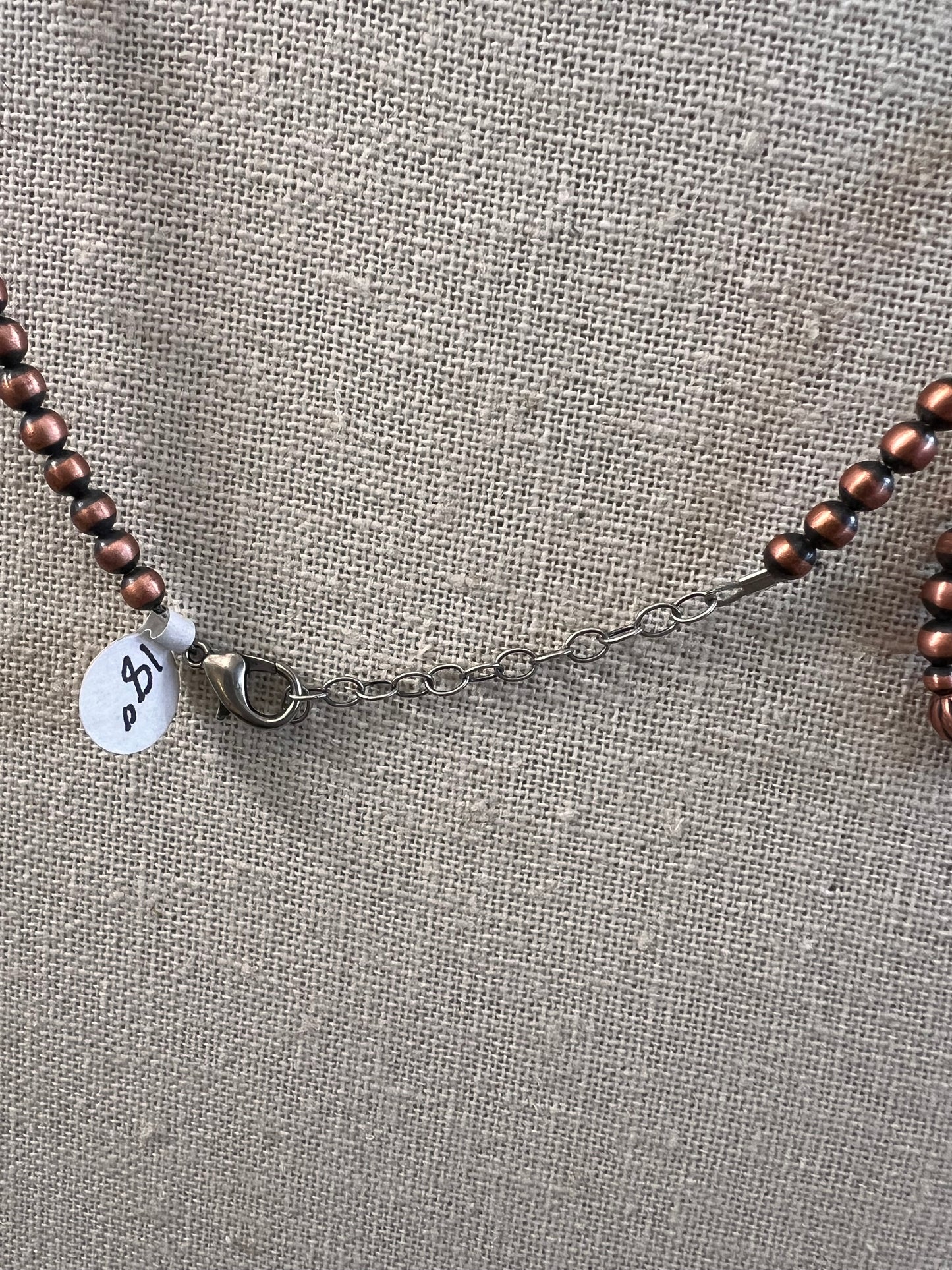 Oxidized Copper Bead Necklace, Bracelet & Earrings SET