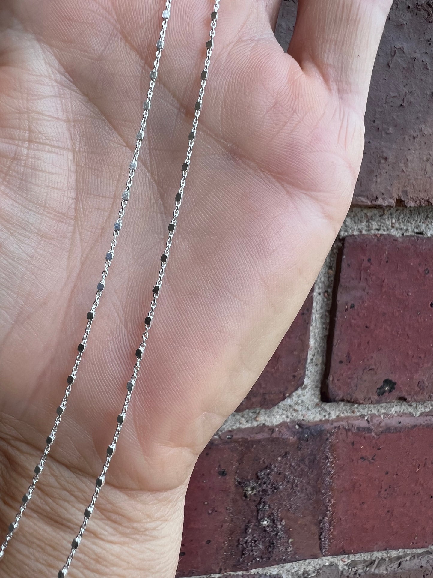 Sterling Silver Dainty Mirror Chain (made in Italy)18”