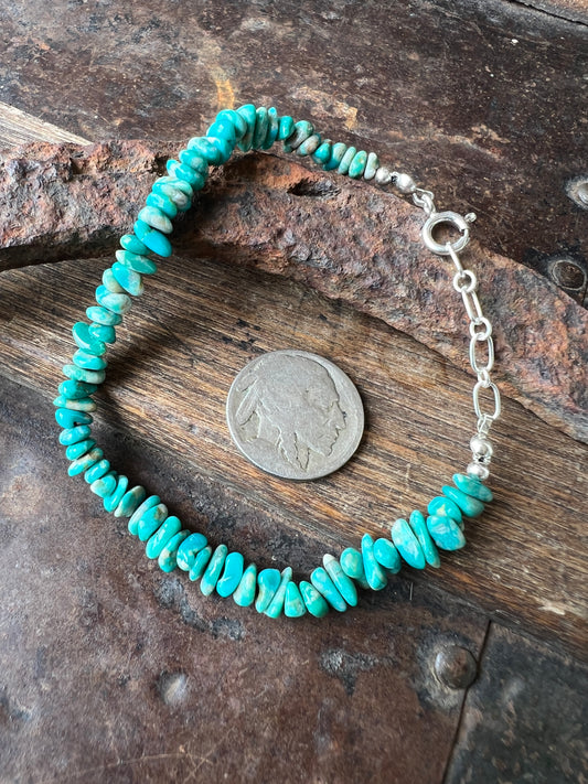 Fox Turquoise Nugget Bracelet Size 7-8”