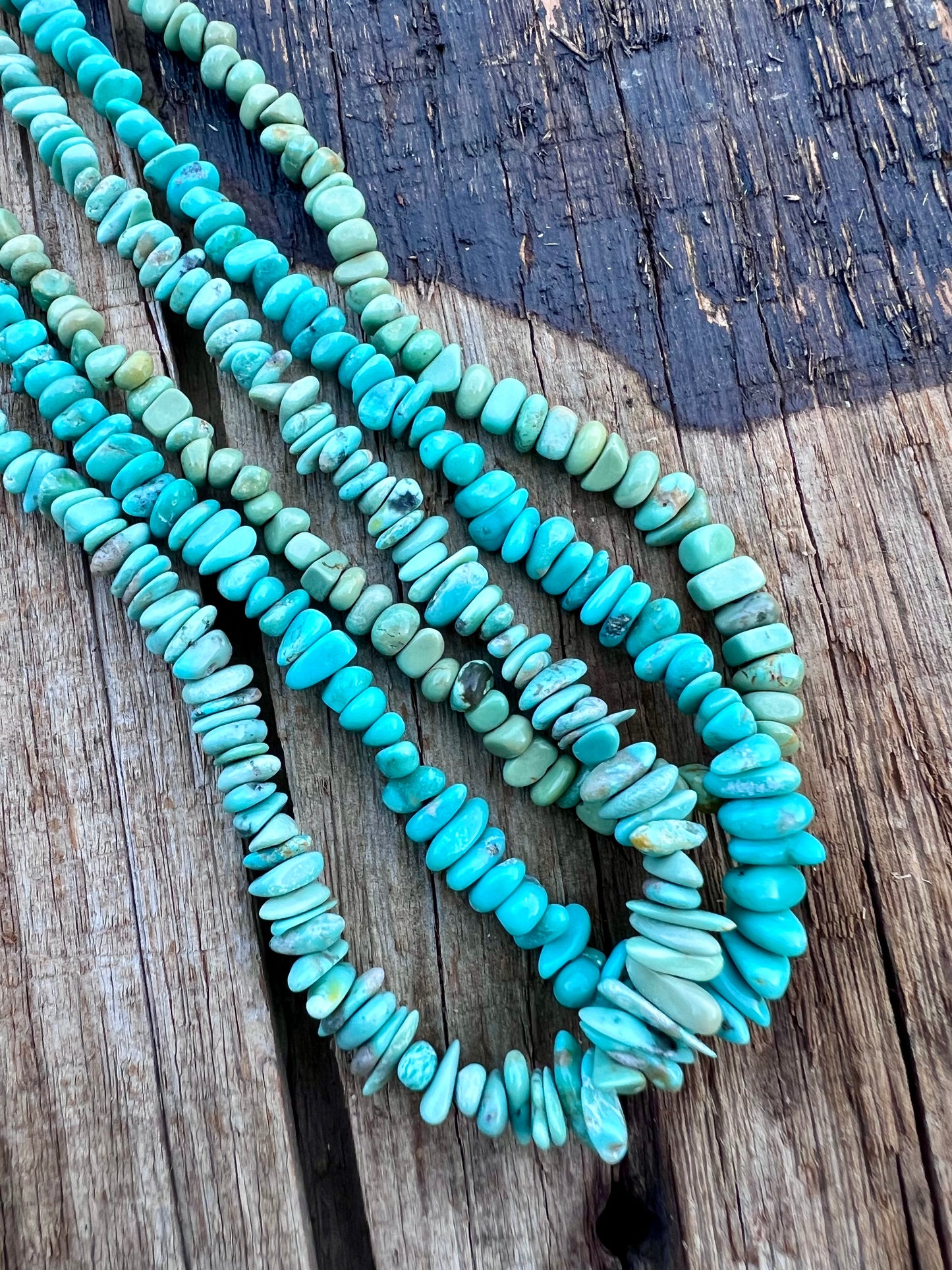 3 Single-Strand 19” Campitos Turquoise Necklaces w/ Sterling Clasp