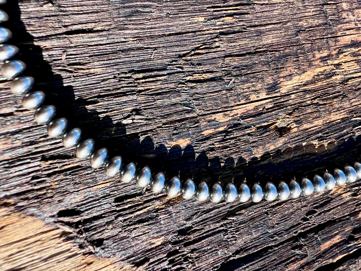 Sterling Oxy Rondelle Bead 4mm Necklace 14”