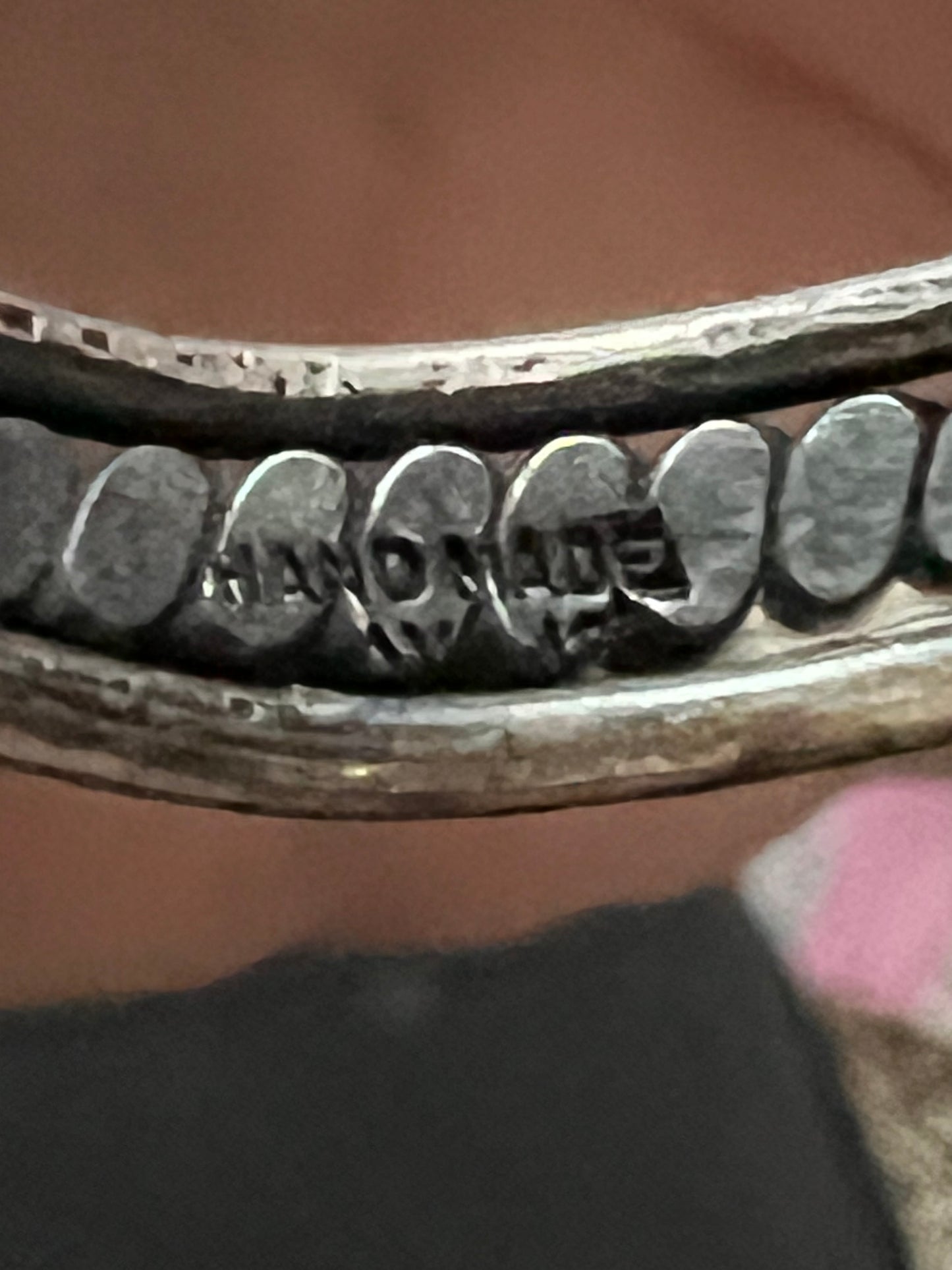 Vintage Handmade Dainty Sterling & Turquoise Cuff Bracelet Sz 5.25”
