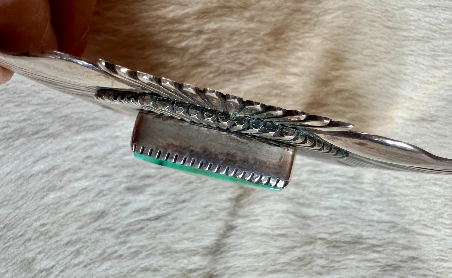 Eddy Chaco Handmade Sterling & Rare High-grade Carico Lake Brooch