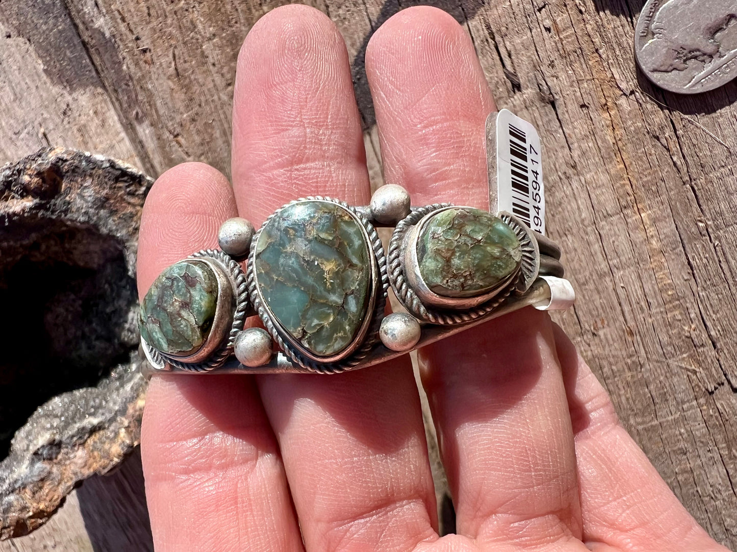 Navajo Handmade by Larose Ganadonegro Damele Variscite Cuff Sz 6.75