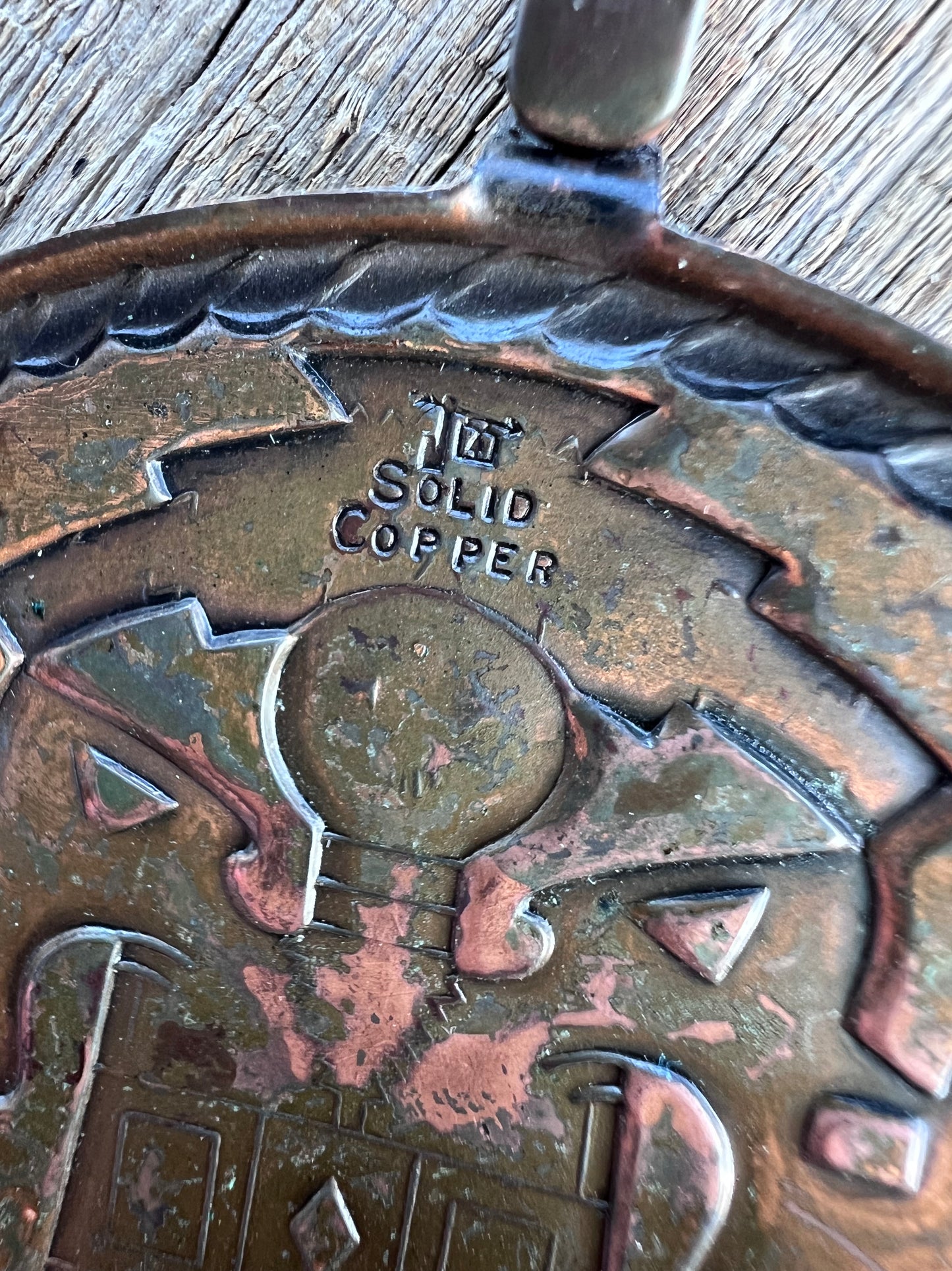 Vintage Fred Harvey Era, Bell Trading Copper Kachina Pendant 3”
