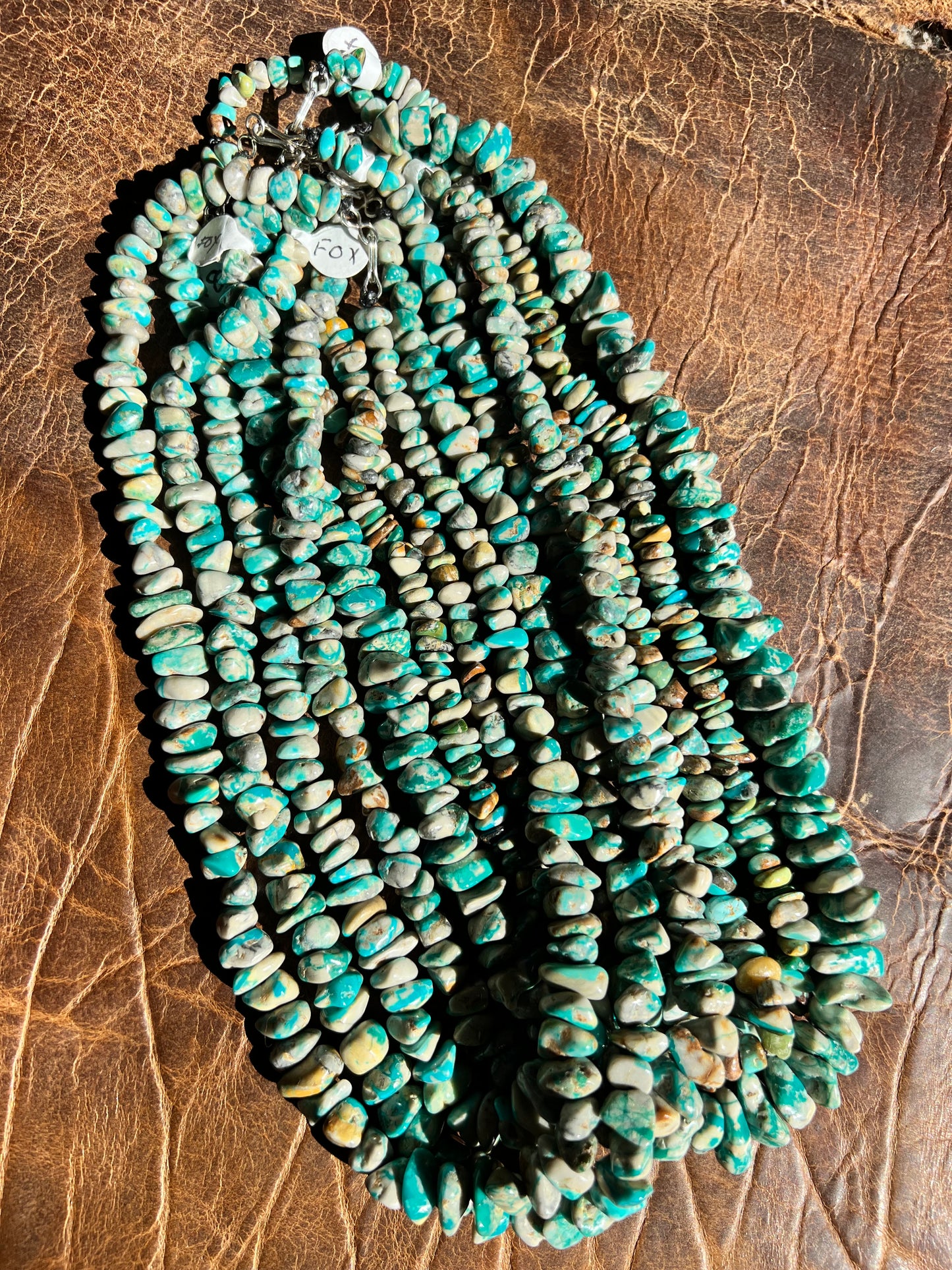 Fox Turquoise Nugget Necklace 19.5” Length