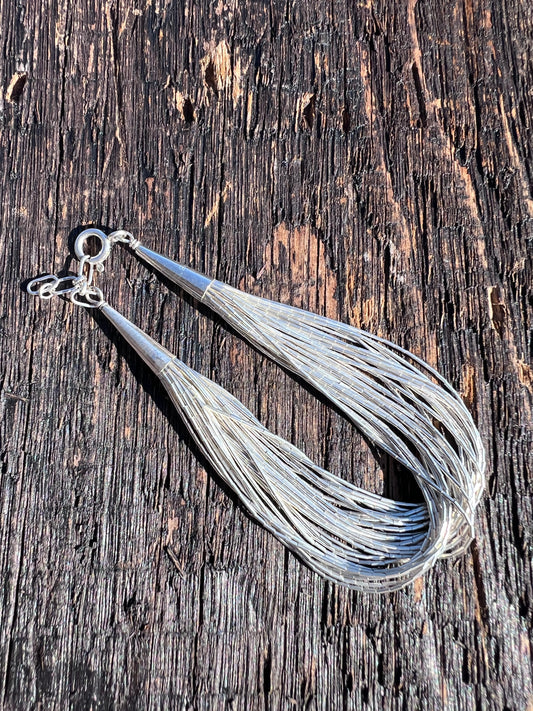 Sterling Liquid Silver 30-Strand Bracelet 7-8”