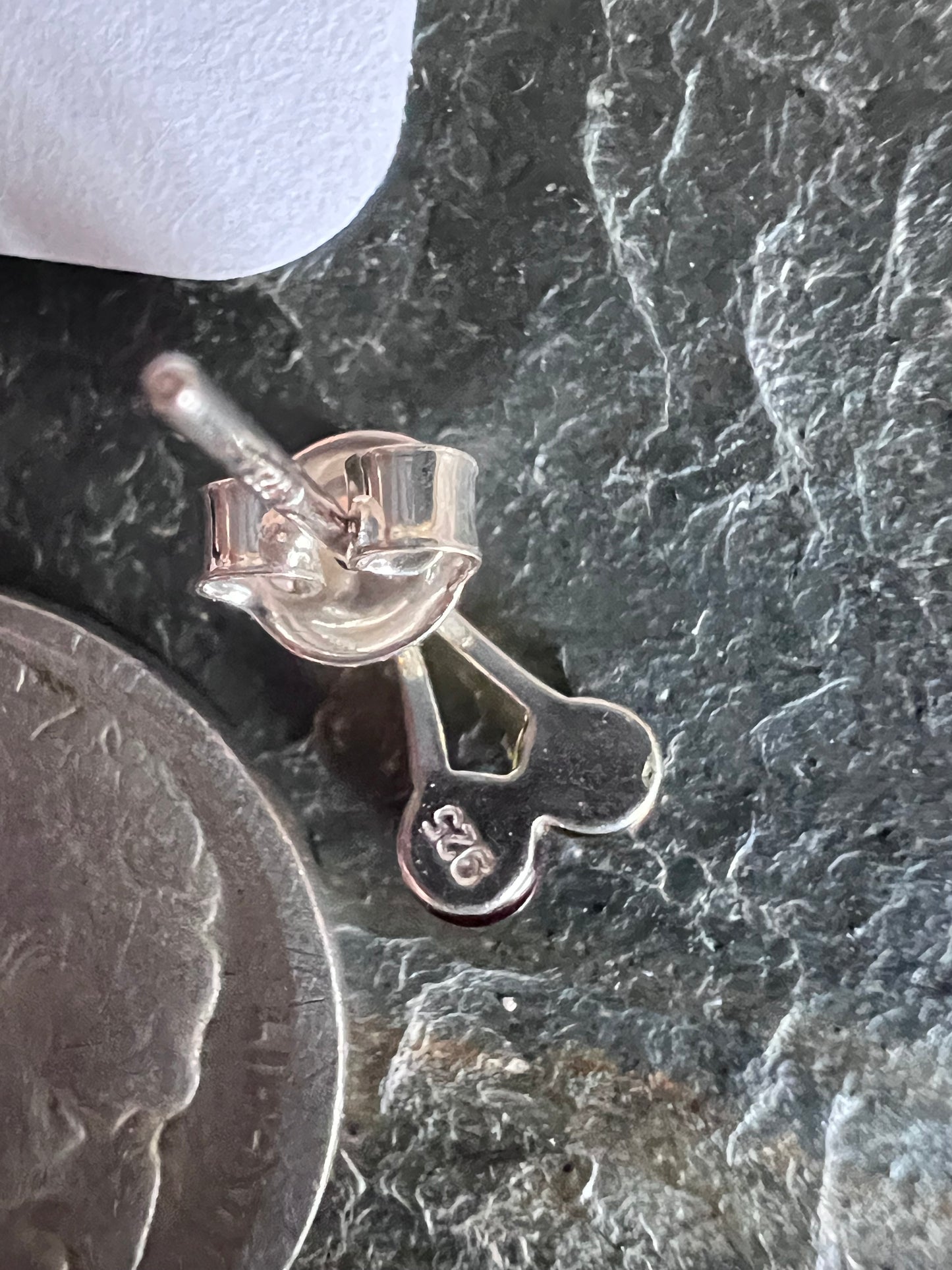 Dainty Sterling Silver & Amber Cherry Post Earrings 1/2”