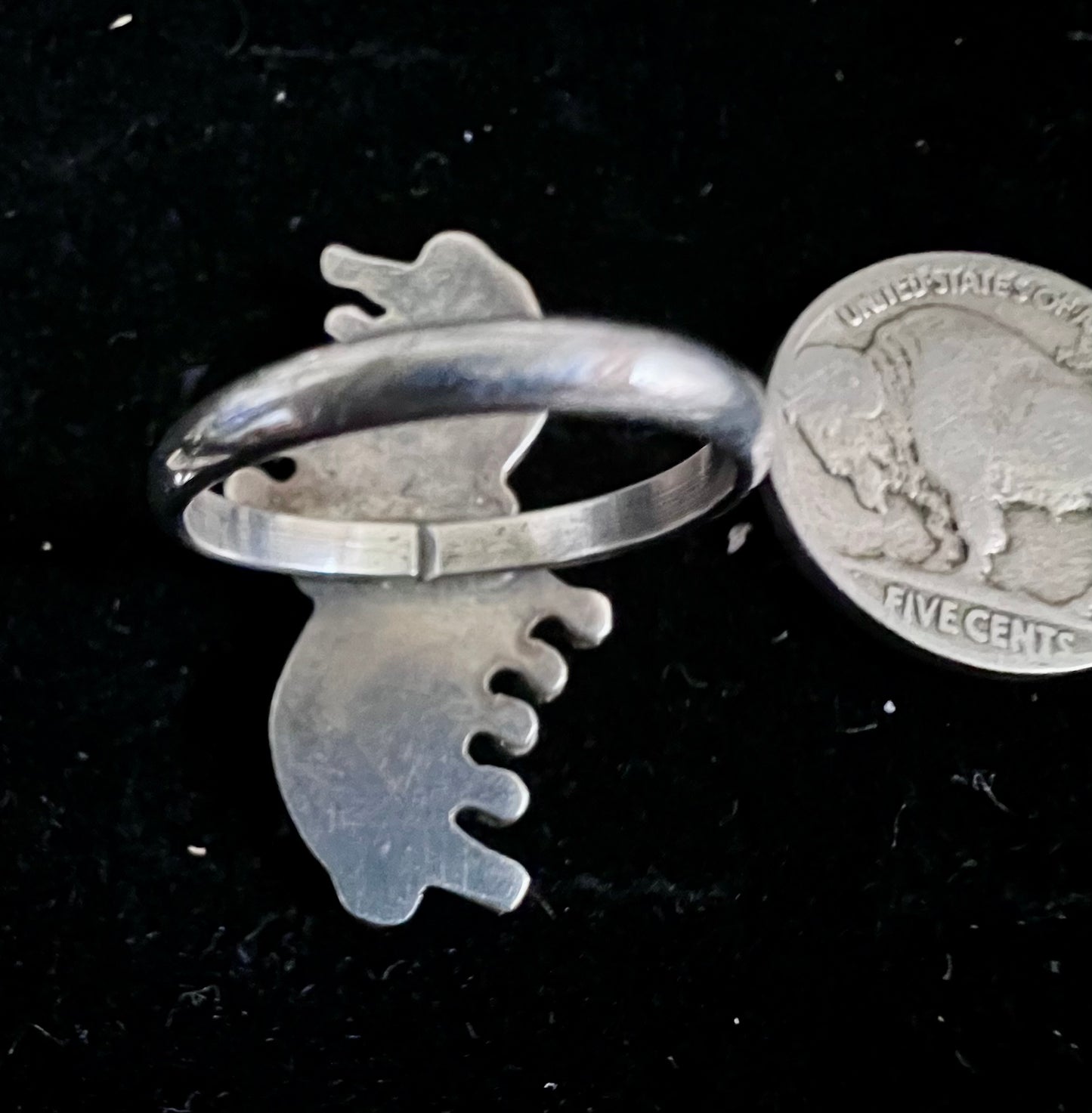 Vintage Handmade Needle Point Green Turquoise Ring Sz 6.5