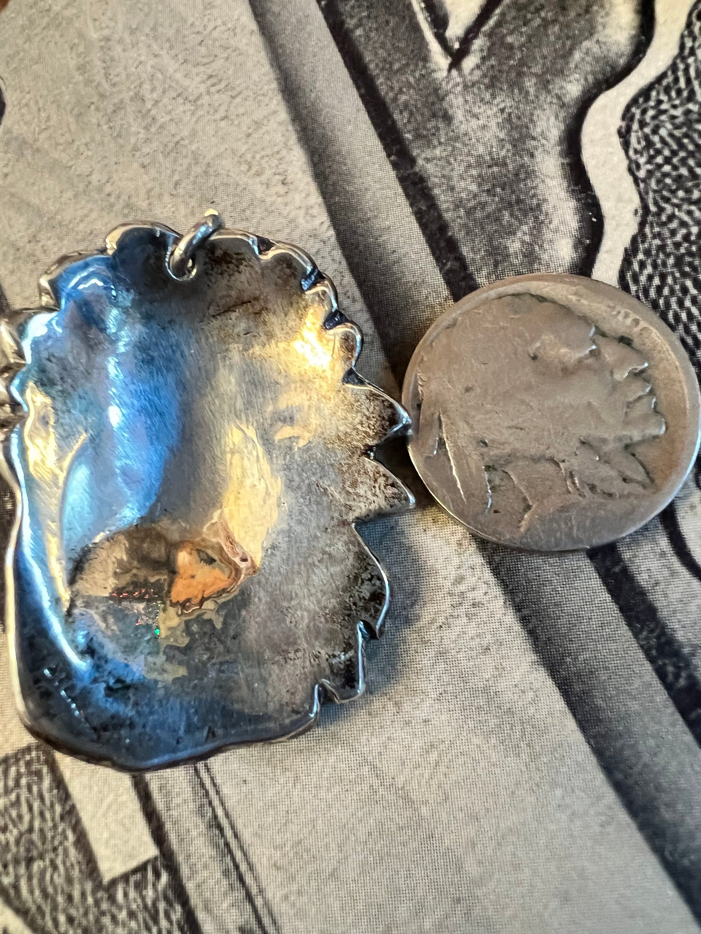 Vintage Handmade Sterling Silver Indian Chief Pendant