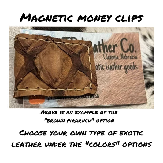 Exotic Leather Magnetic Money Clips