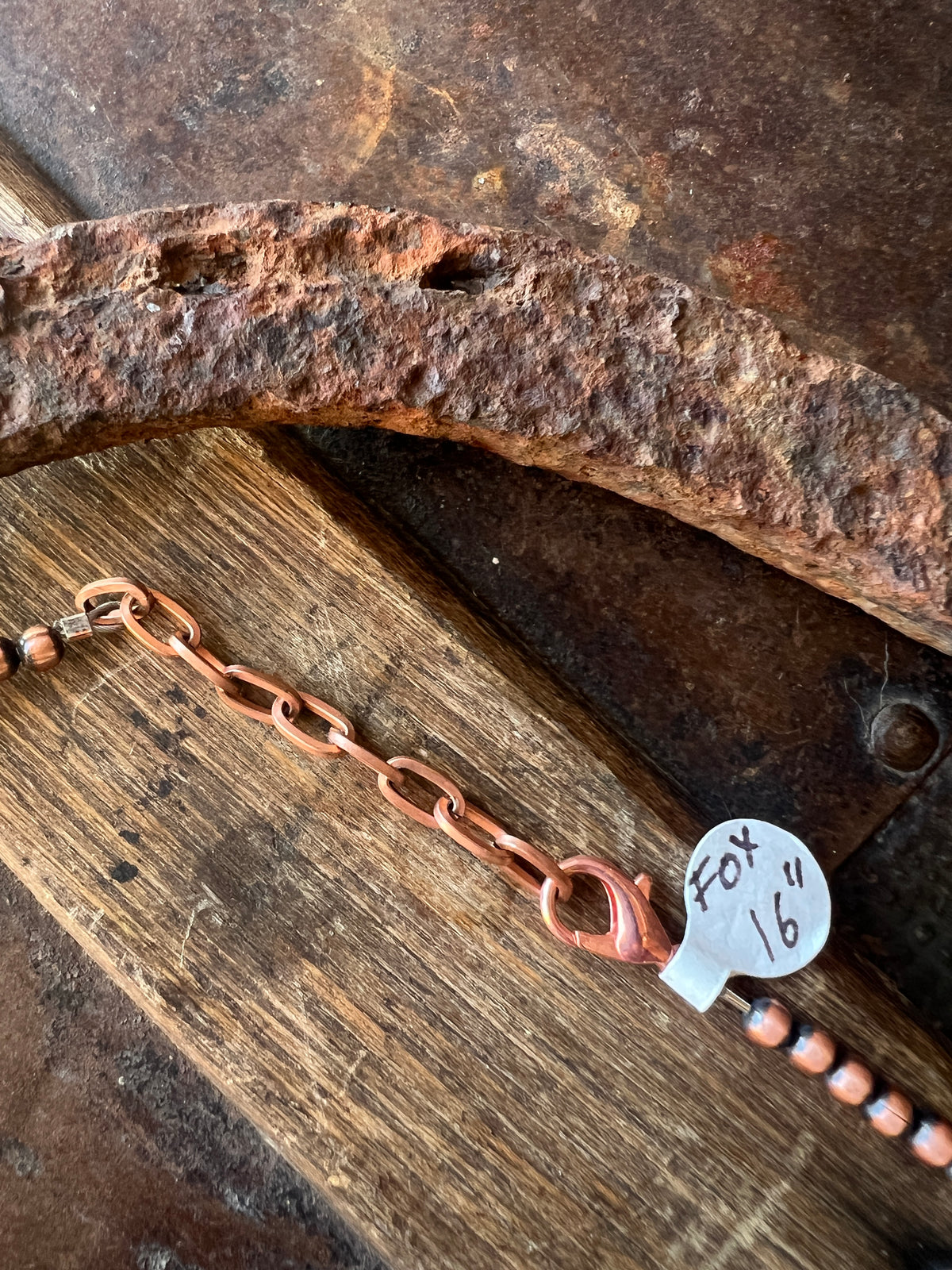 Copper & Fox Turquoise Bead Necklace 16”-18”