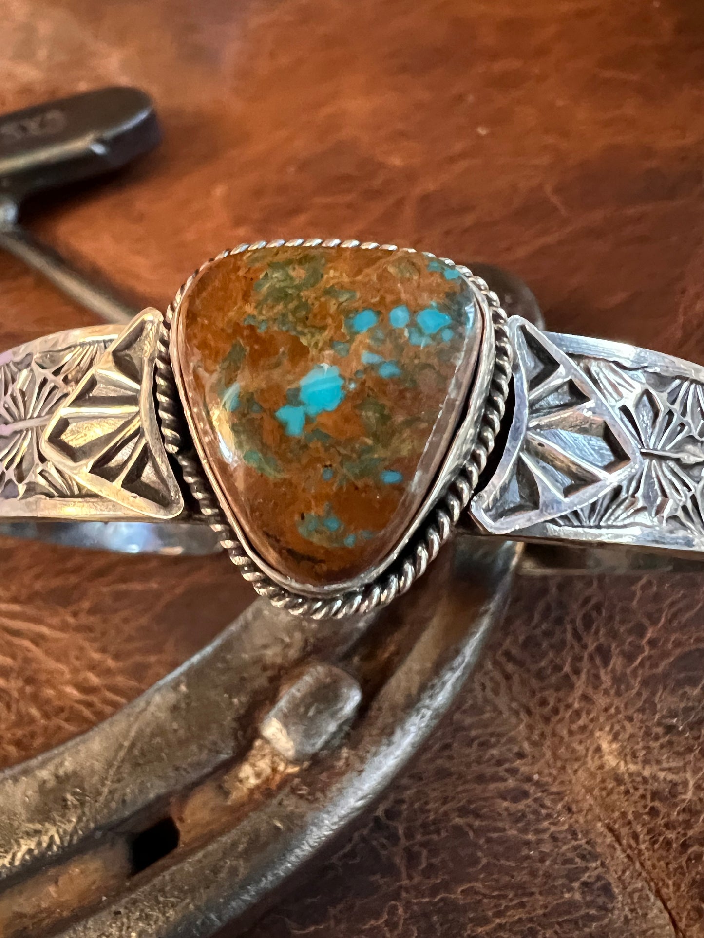 Handmade by Sunshine Reeves. Sterling & Royston Turquoise Cuff Sz 6.5
