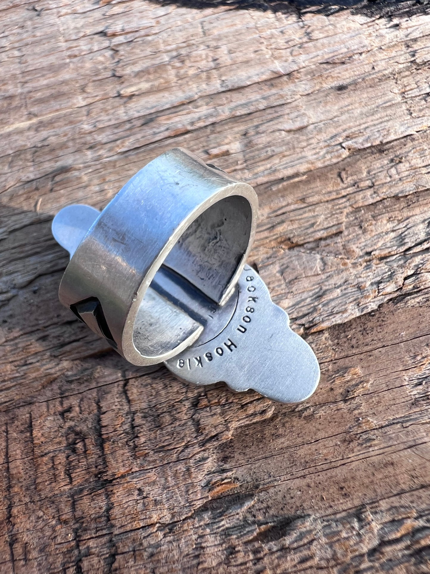 Navajo Handmade by Jackson Hoskie- RARE Dry Creek Turquoise 6-stone Ring Sz 7.75